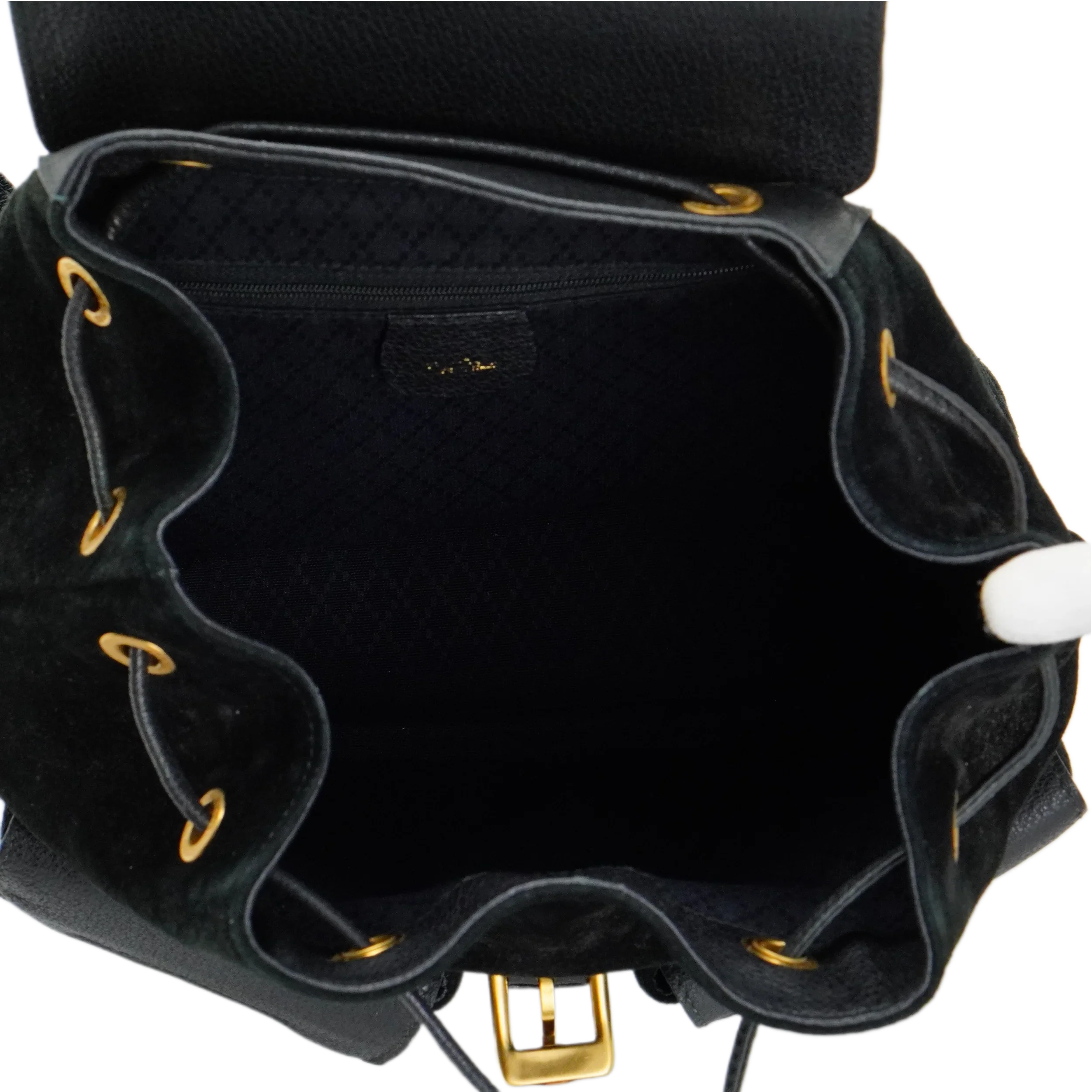 Gucci Black Bamboo/Suede Backpack Bag - Lost Designer