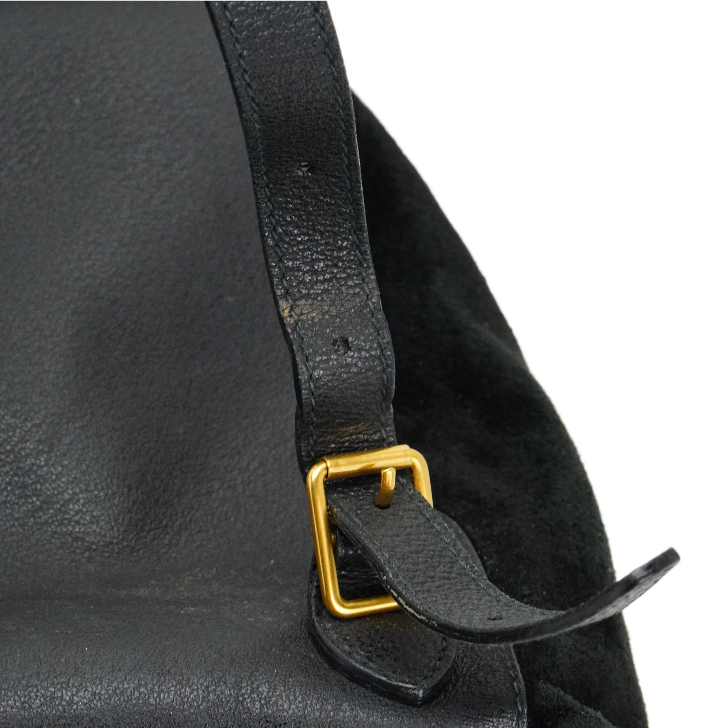 Gucci Black Bamboo/Suede Backpack Bag - Lost Designer
