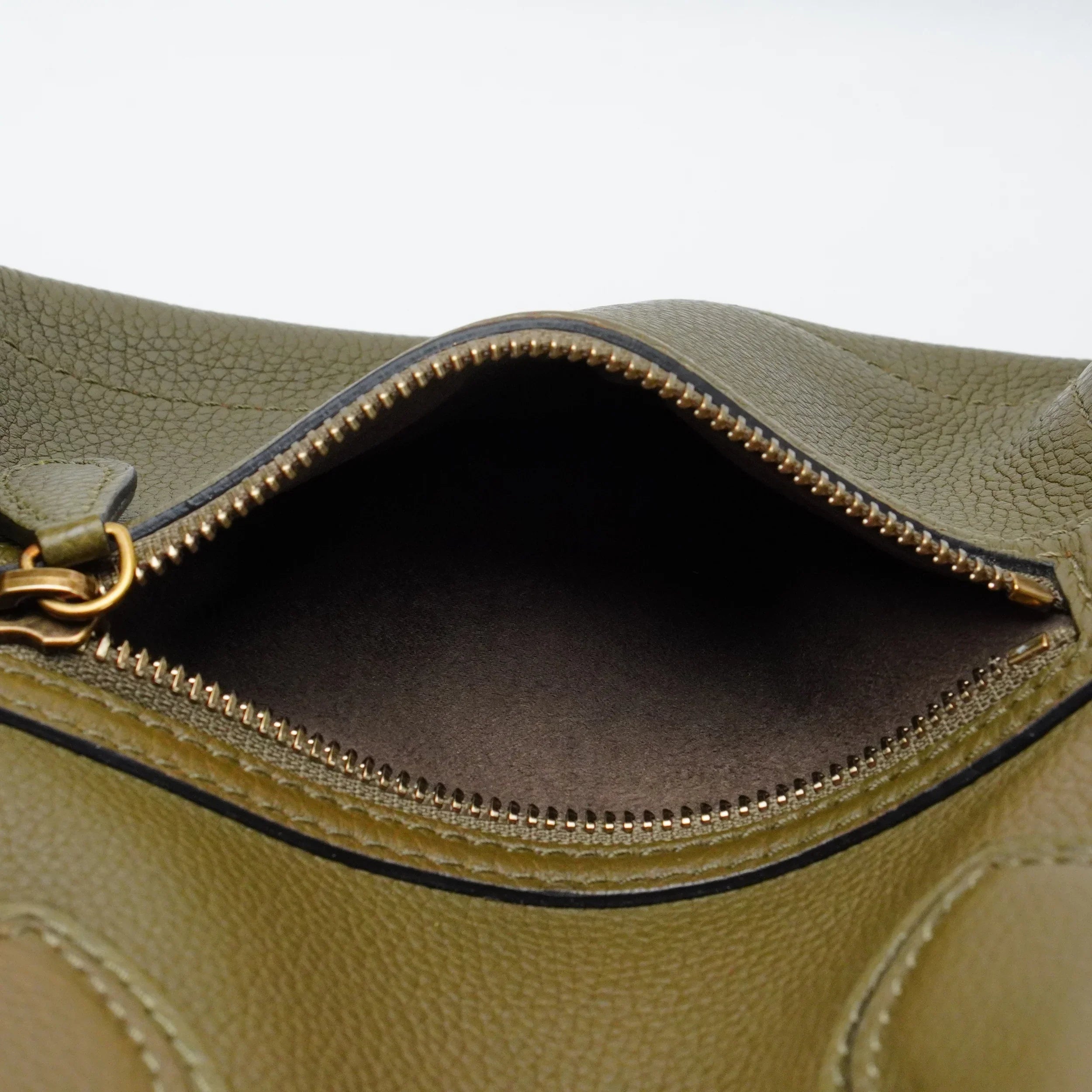 Celine Olive Green Calfskin Mini Luggage Handbag - Lost Designer