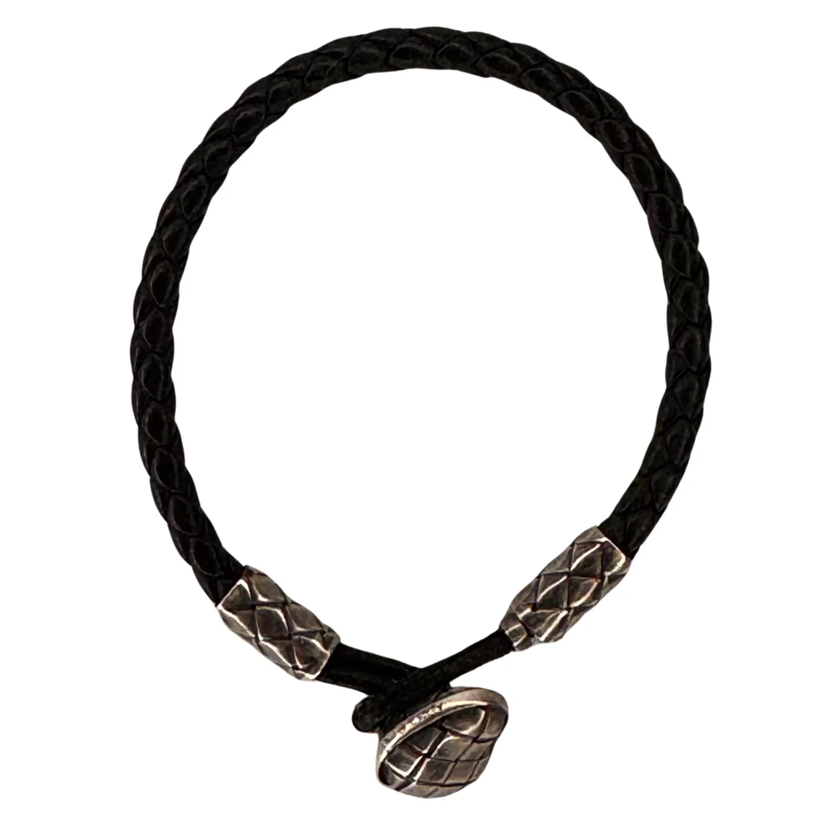 Bottega Veneta Intrecciato Sterling Silver 925 Bracelet - Lost Designer