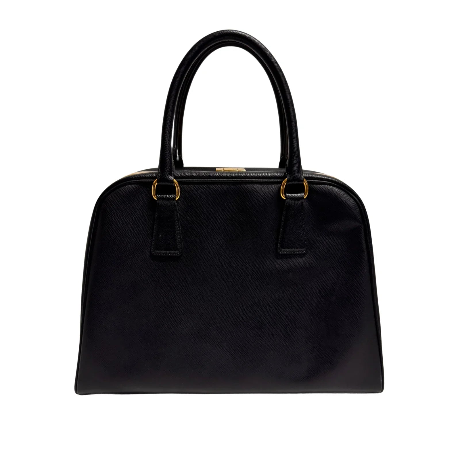 Pradaa Saffiano Lux Pyramid Bag Black - Lost Designer