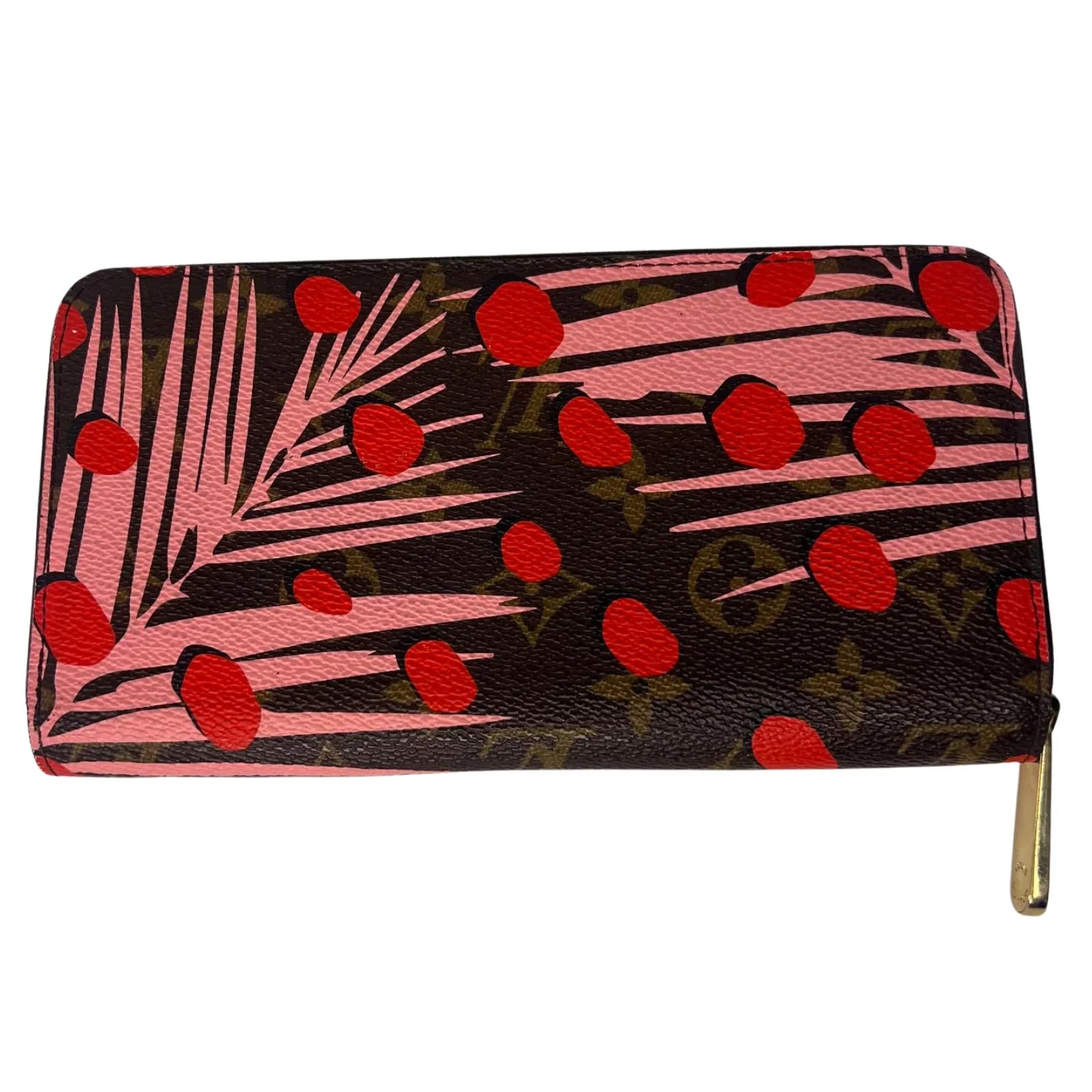 Louis Vuitton Monogram Jungle Dots Sugar Pink Poppy Zippy Clutch Wallet - Lost Designer