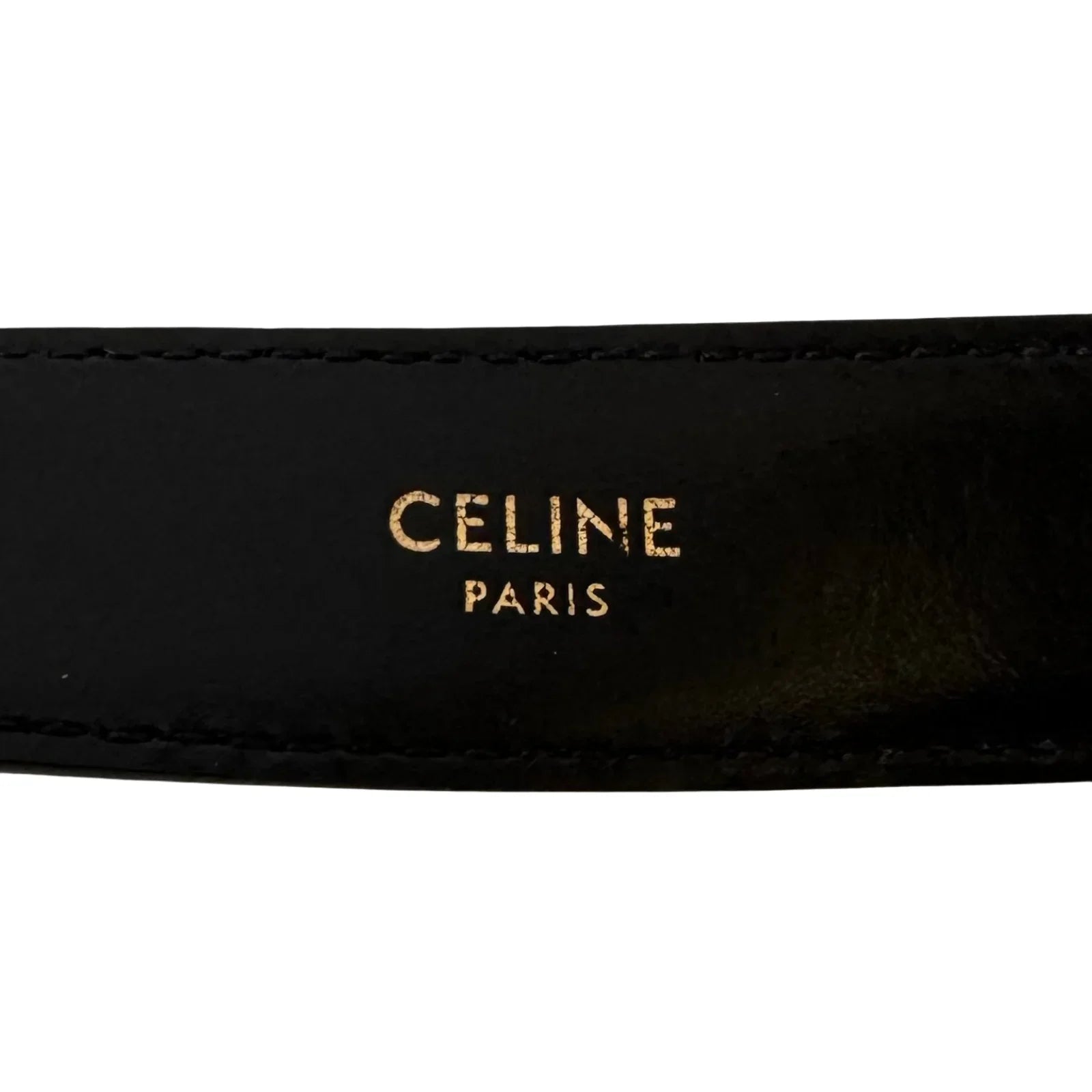 Celine Triomphe Leather Belt Black - Lost Designer