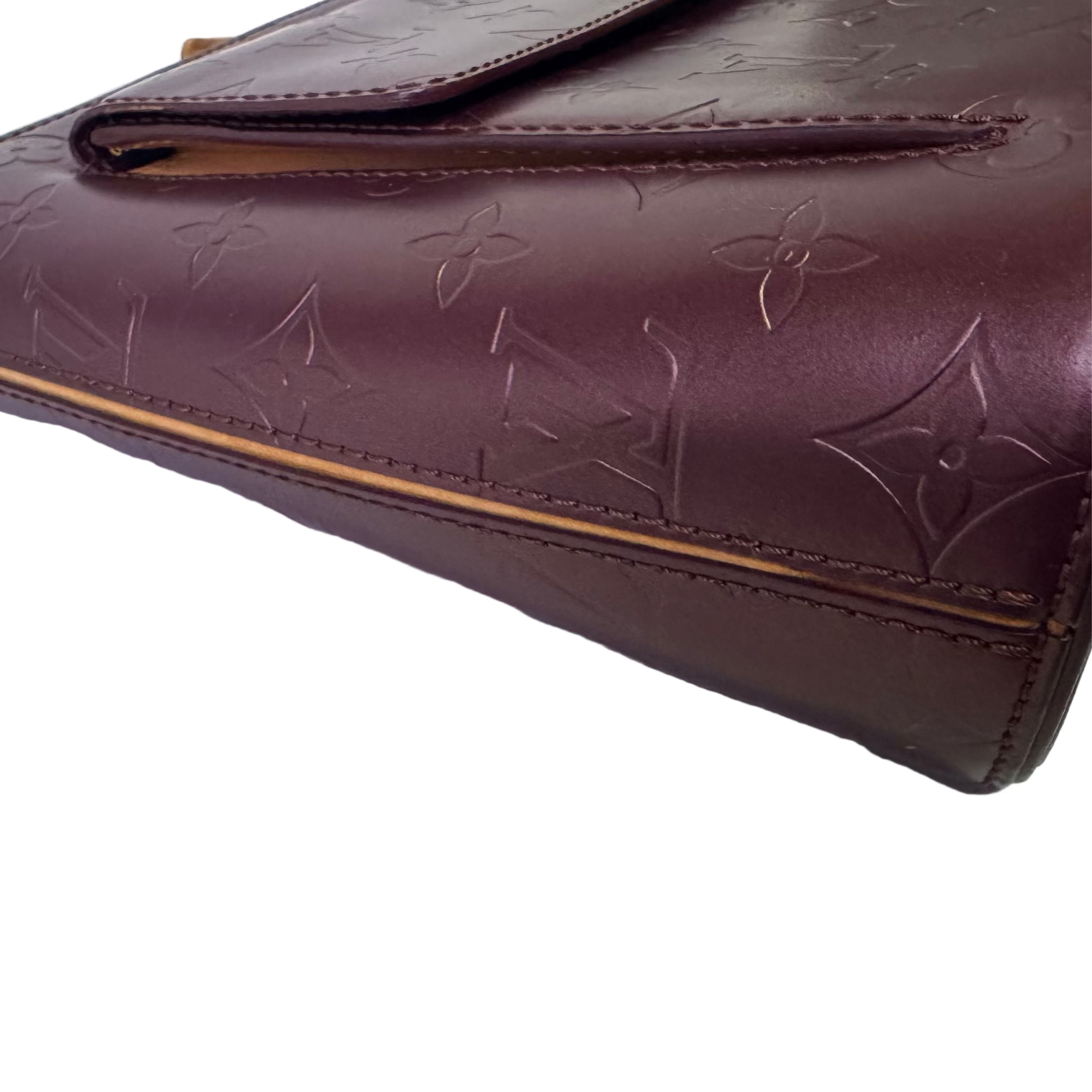 Louis Vuitton Mat Allston Shoulder Bag Vernis Leather Burgundy - Lost Designer