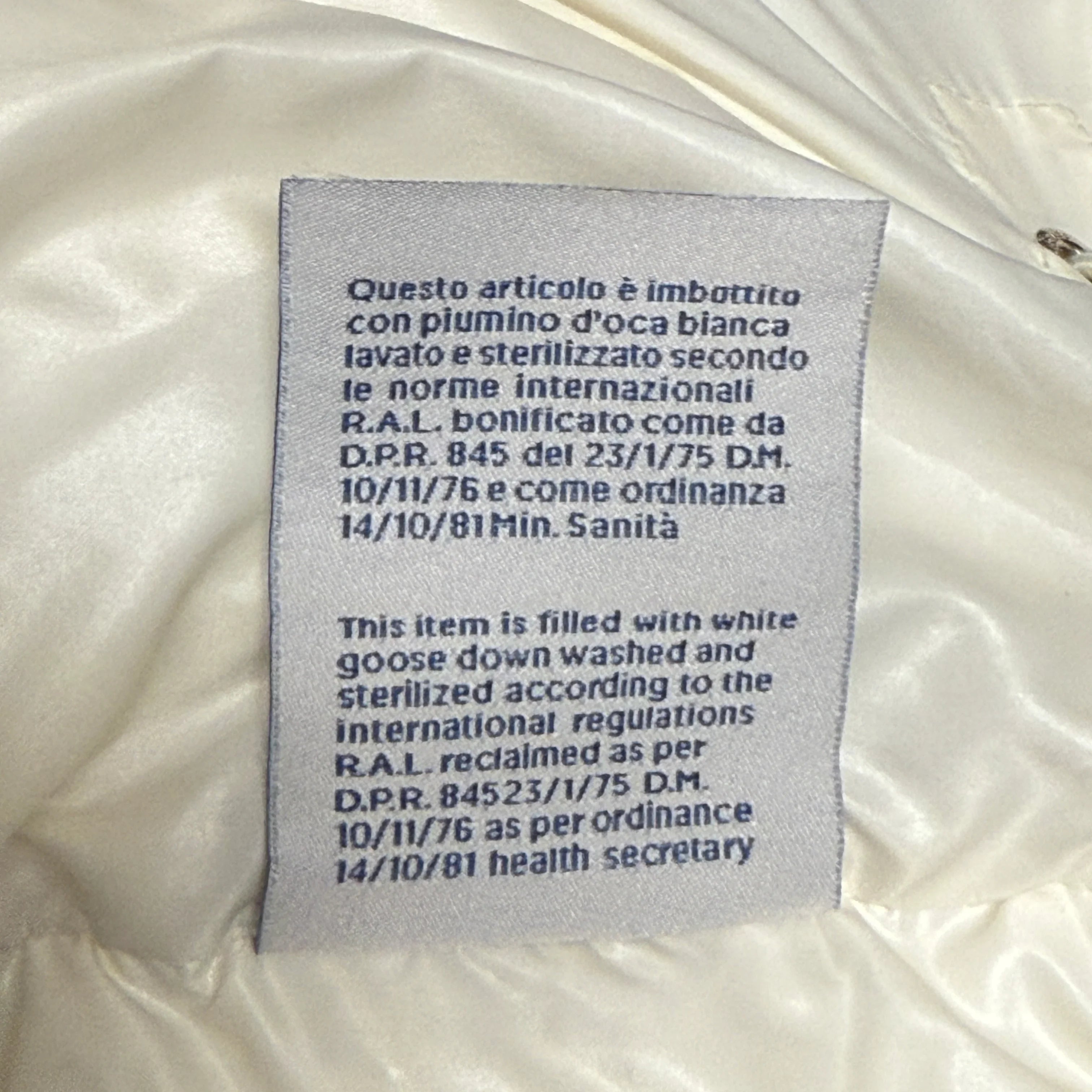 Moncler Grimblat Giubbotto Women's Puffer Jacket Off White size 2 / Medium - Lost Designer