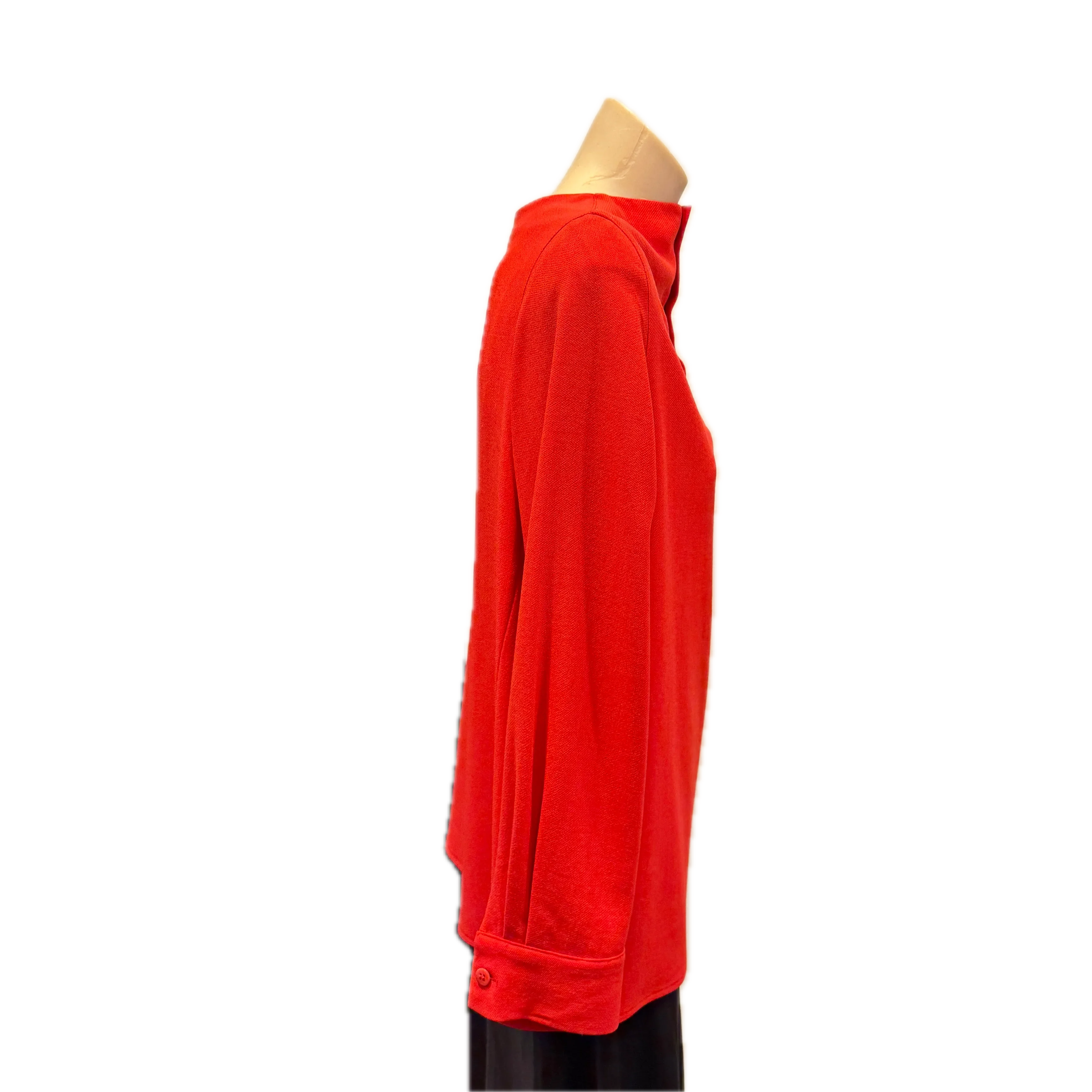 Giorgio Armani Red Long-Sleeve Boat Neck Top Size 40 - Lost Designer