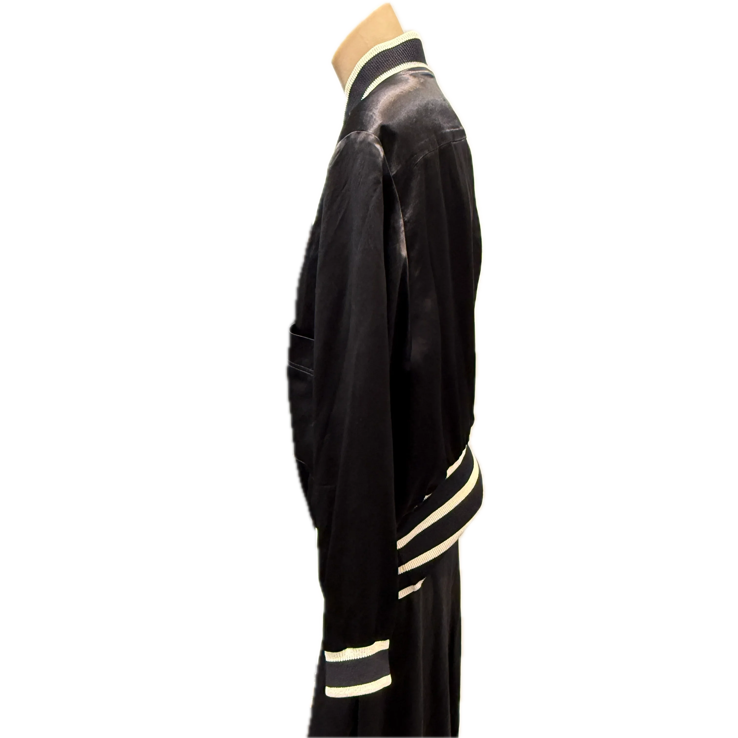 Chanel Bomber Striped Jacket Black Size 44 - Lost Designer