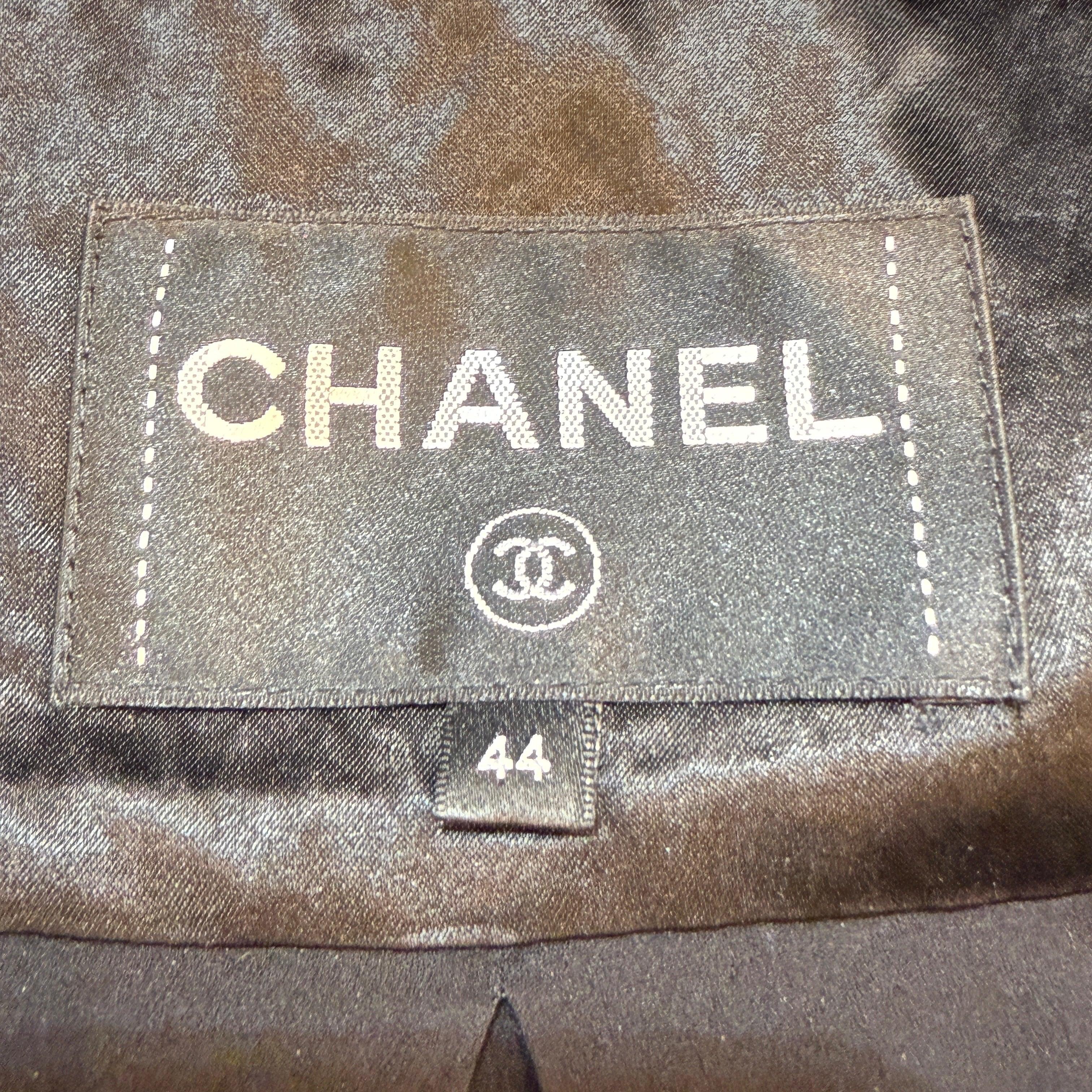 Chanel Bomber Striped Jacket Black Size 44 - Lost Designer