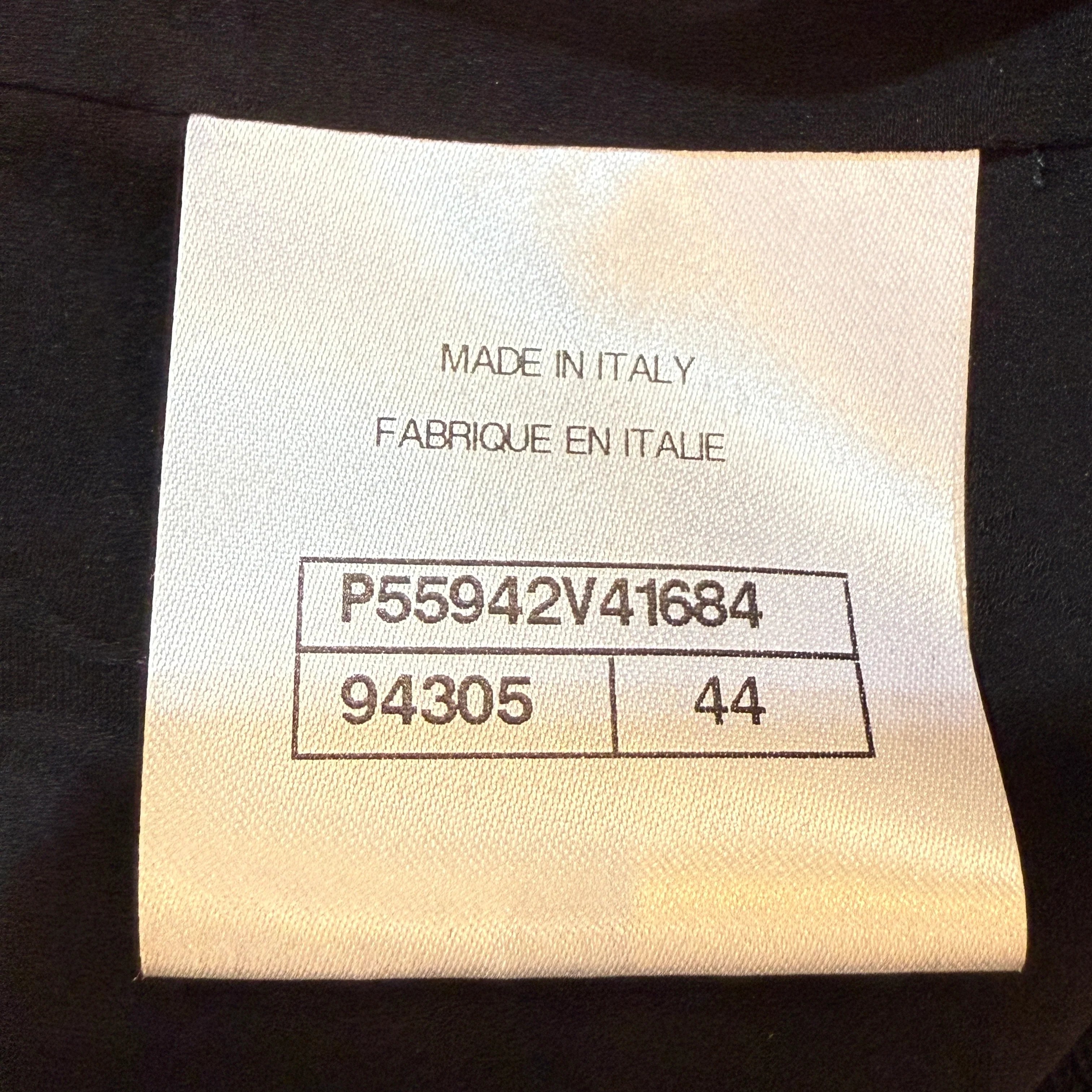 Chanel Bomber Striped Jacket Black Size 44 - Lost Designer