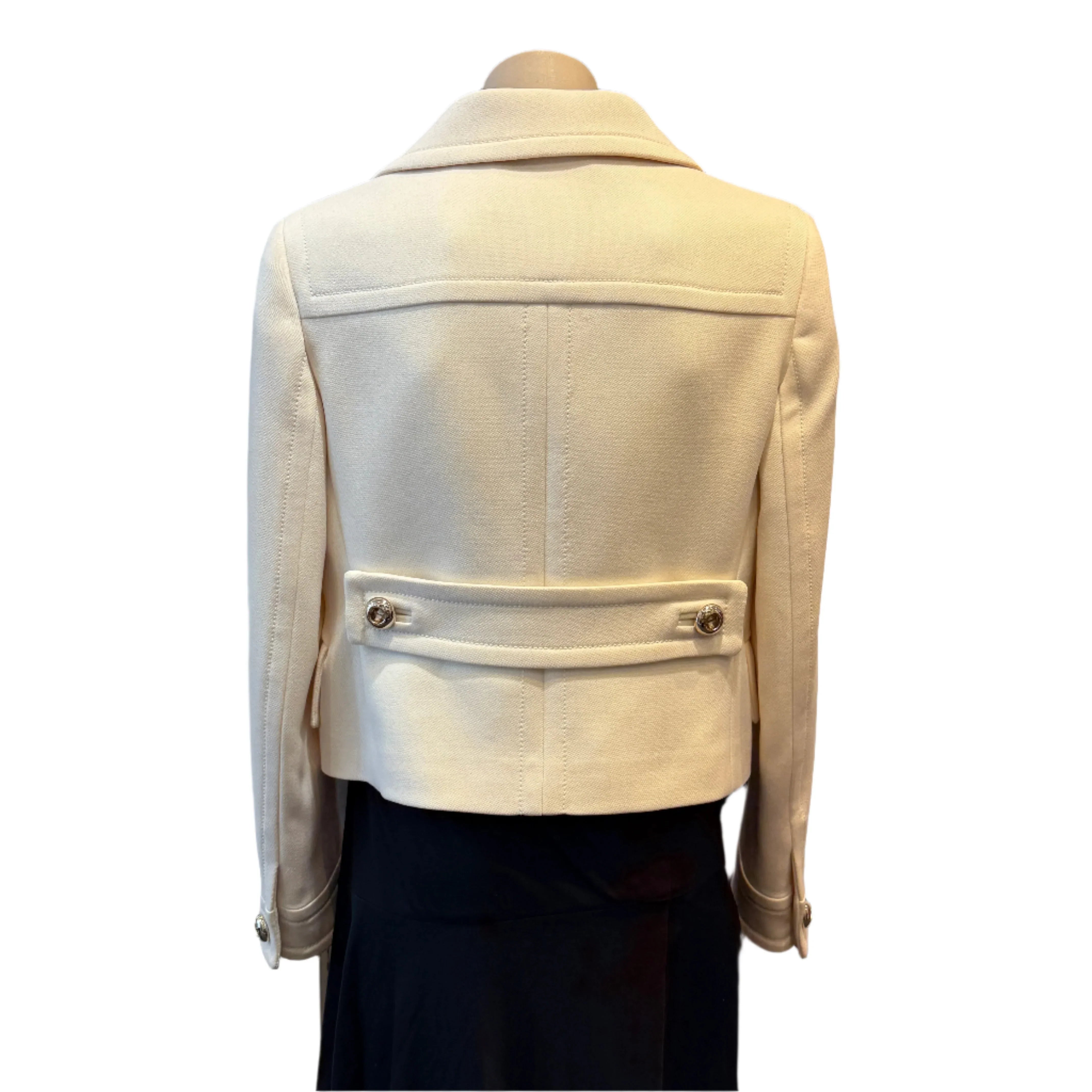 Prada Ivory Cropped Wool Jacket Off White size 40 - Lost Designer