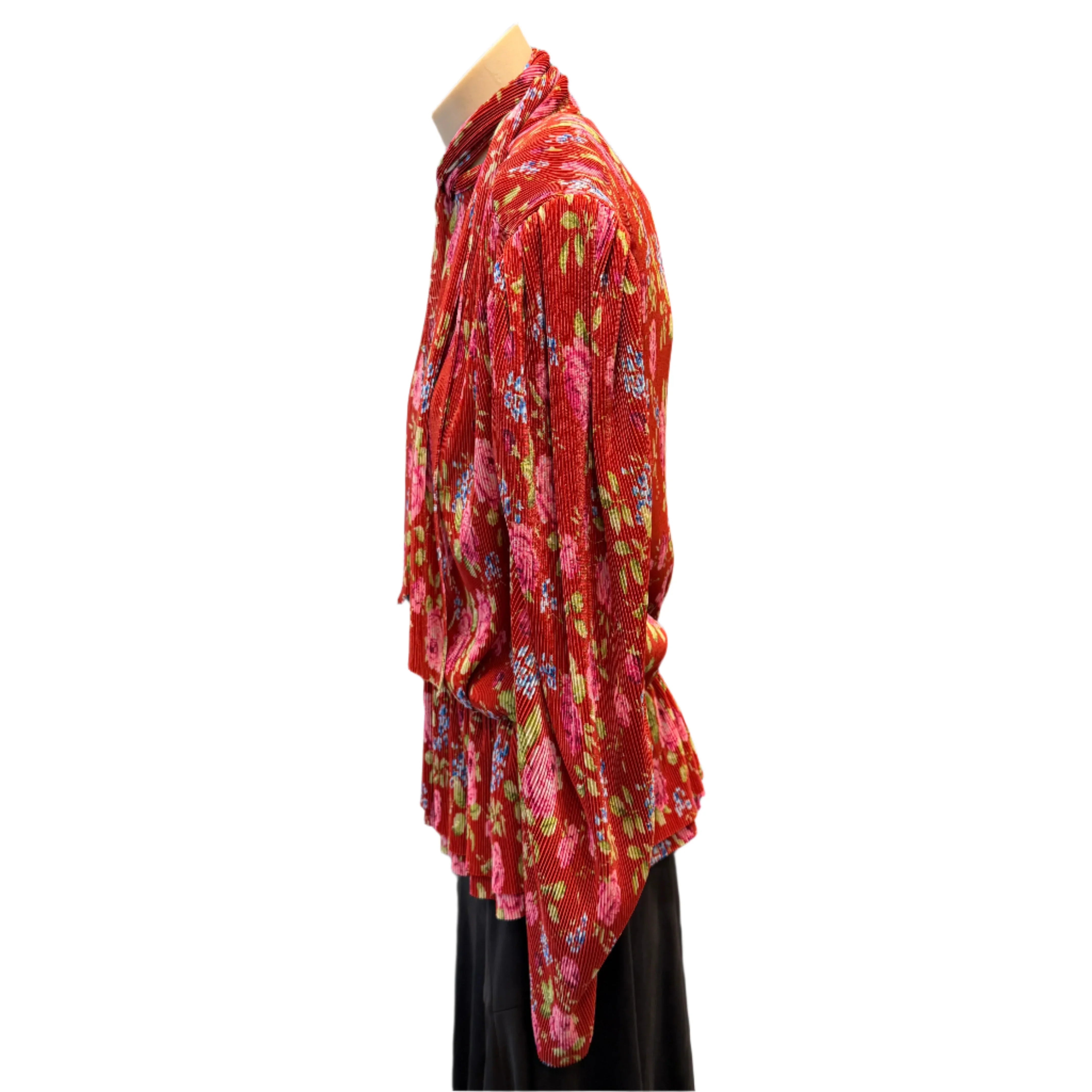 Balenciaga Pre-Fall 2017 Pleated Lavallière Blouse Floral 34 - Lost Designer