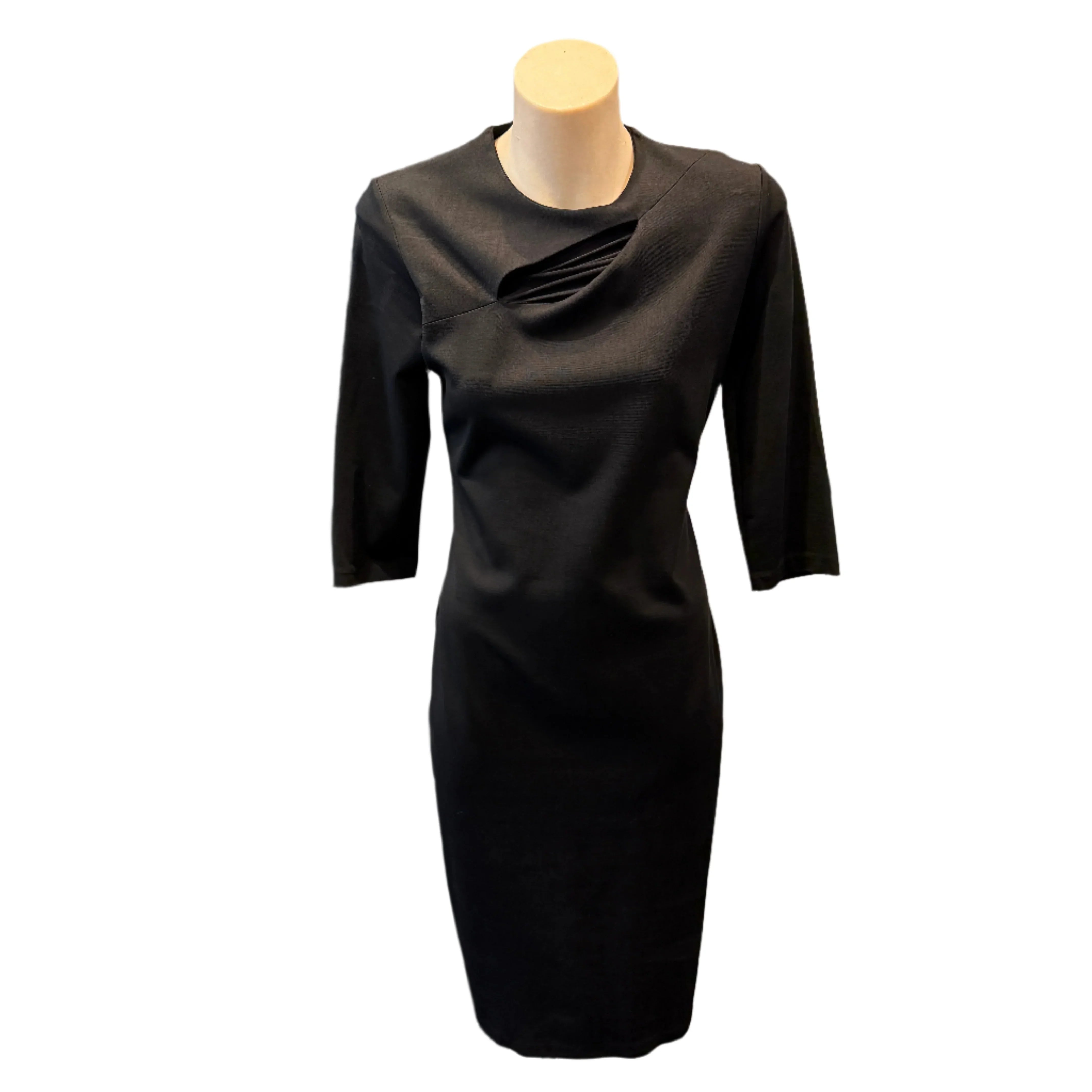 Versace Black Cutout Detail Sheath Midi Dress size 40 - Lost Designer