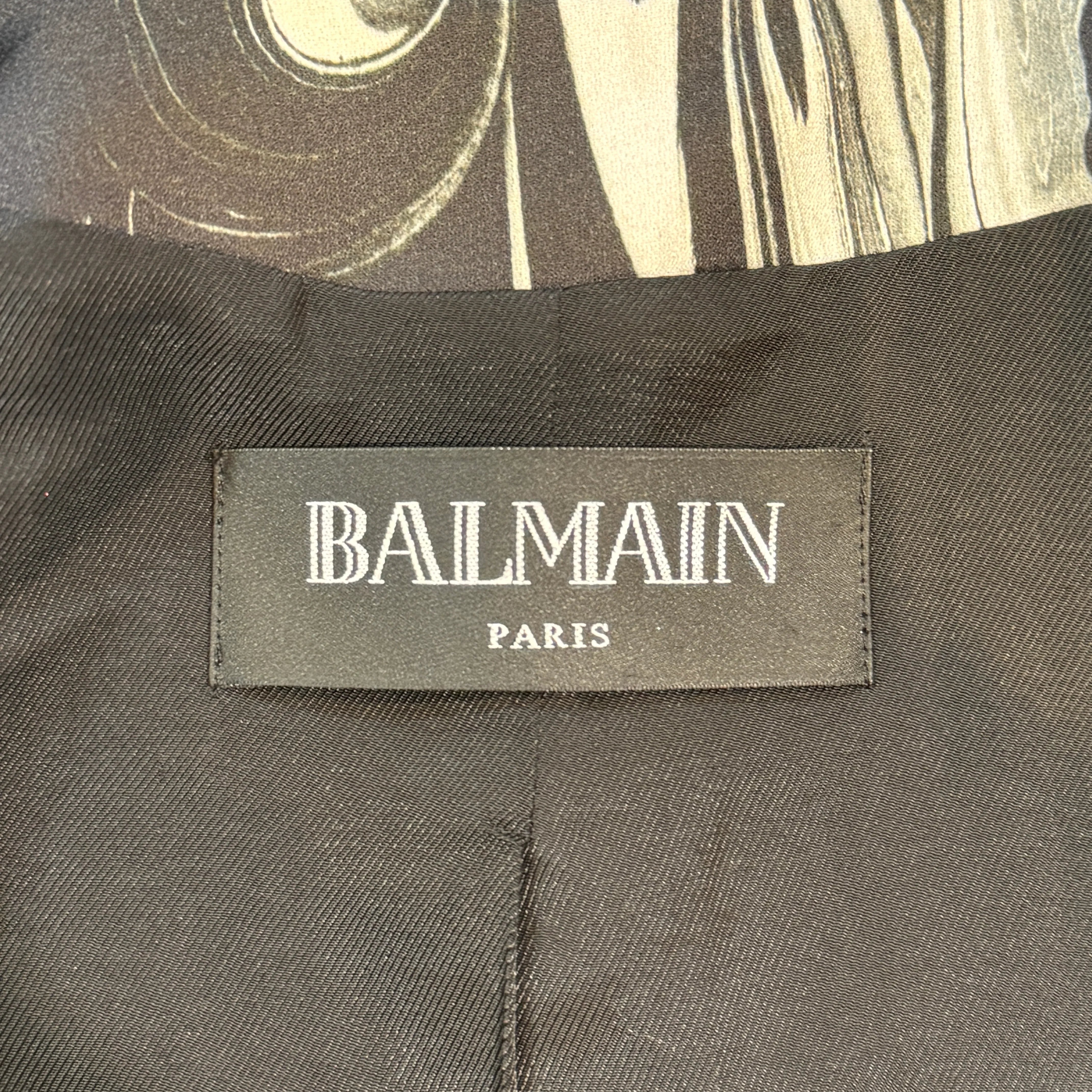 Balmain Satin Marble Jacket Blazer Womens 40 - Lost Designer