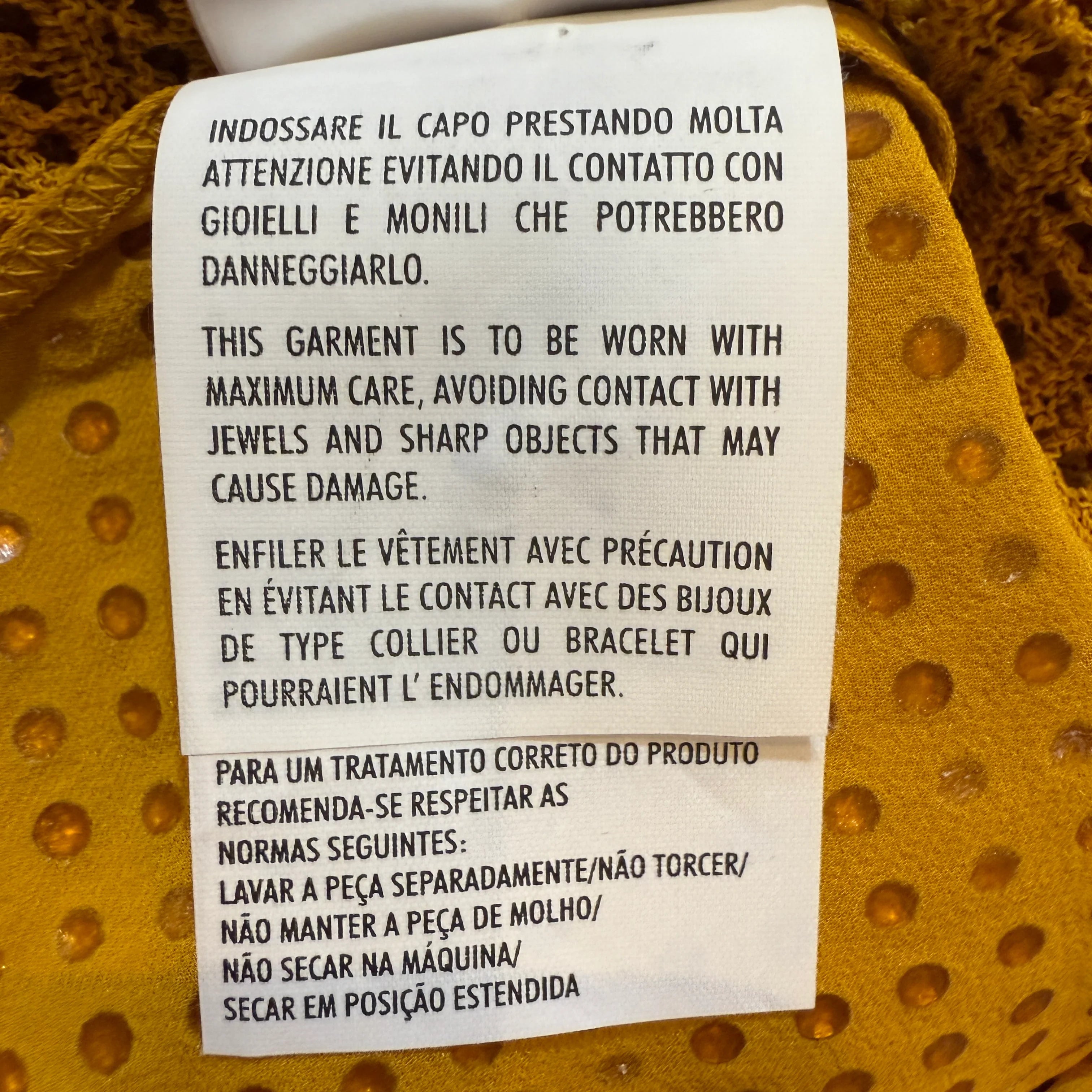 Gucci Mustard Studded Short Sleeve Silk Top Small - Lost Designer