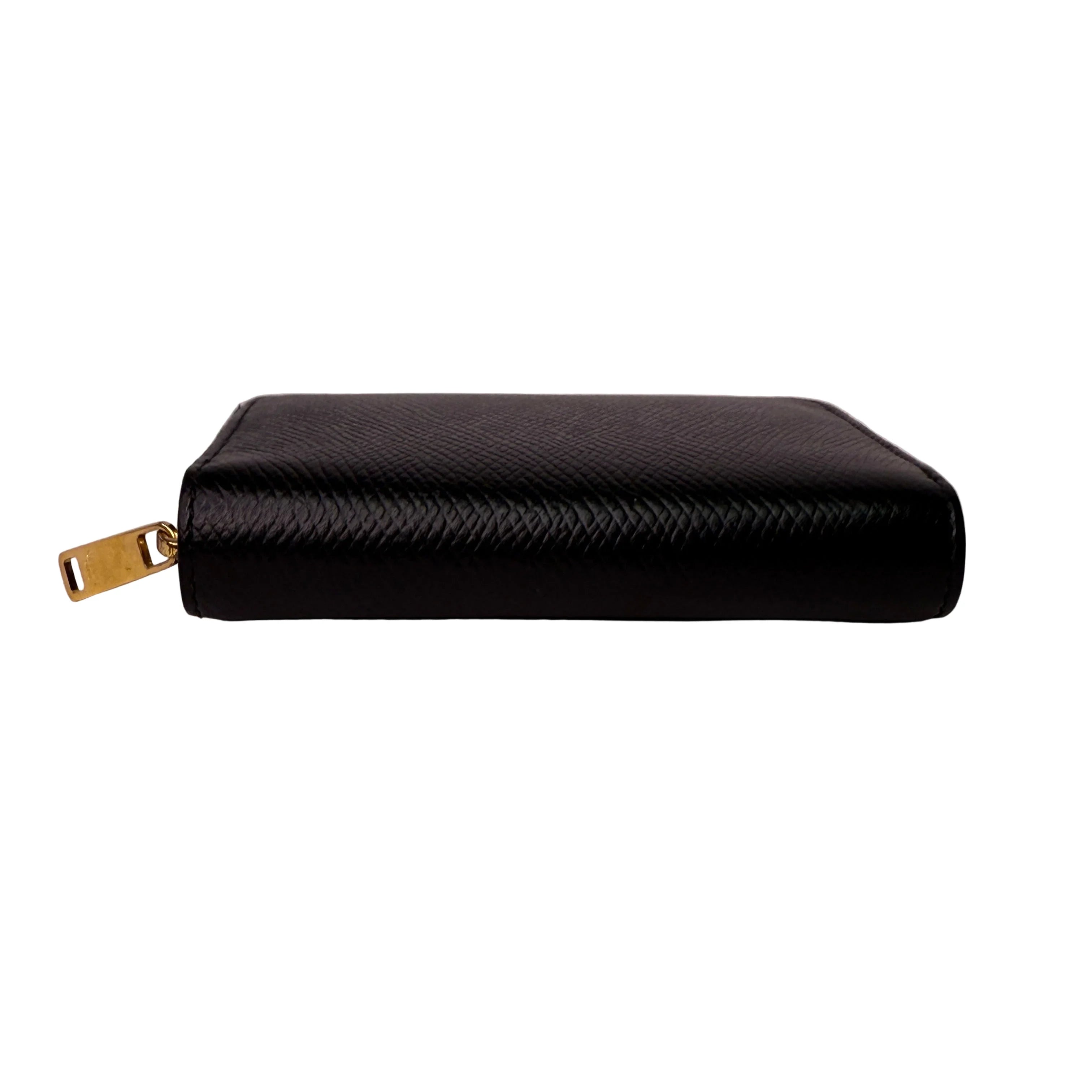 Celine Compact Leather Calfskin Wallet Black - Lost Designer
