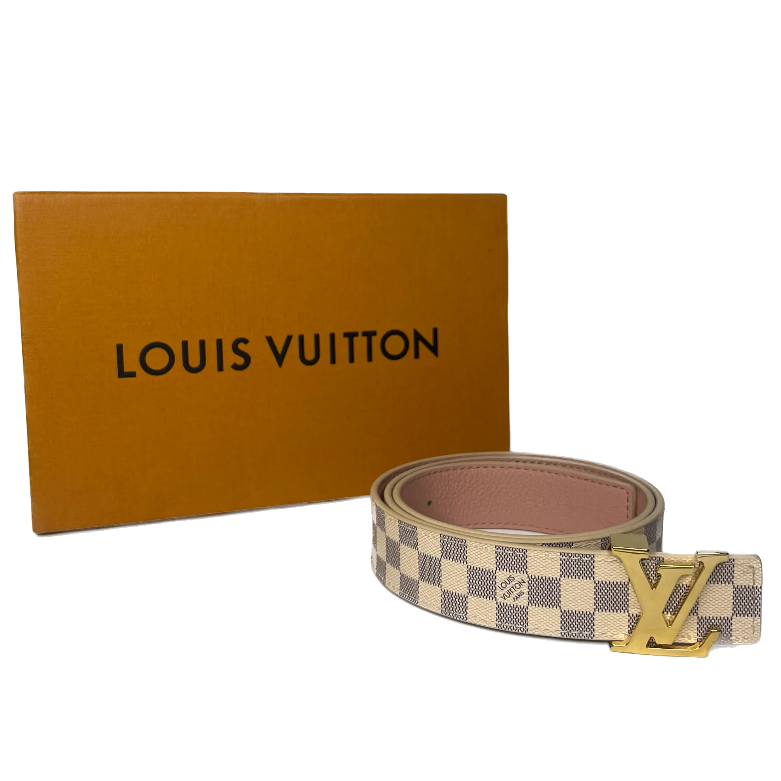 Louis Vuitton Damier Azur LV Initiales 30mm Reversible Belt - Lost Designer