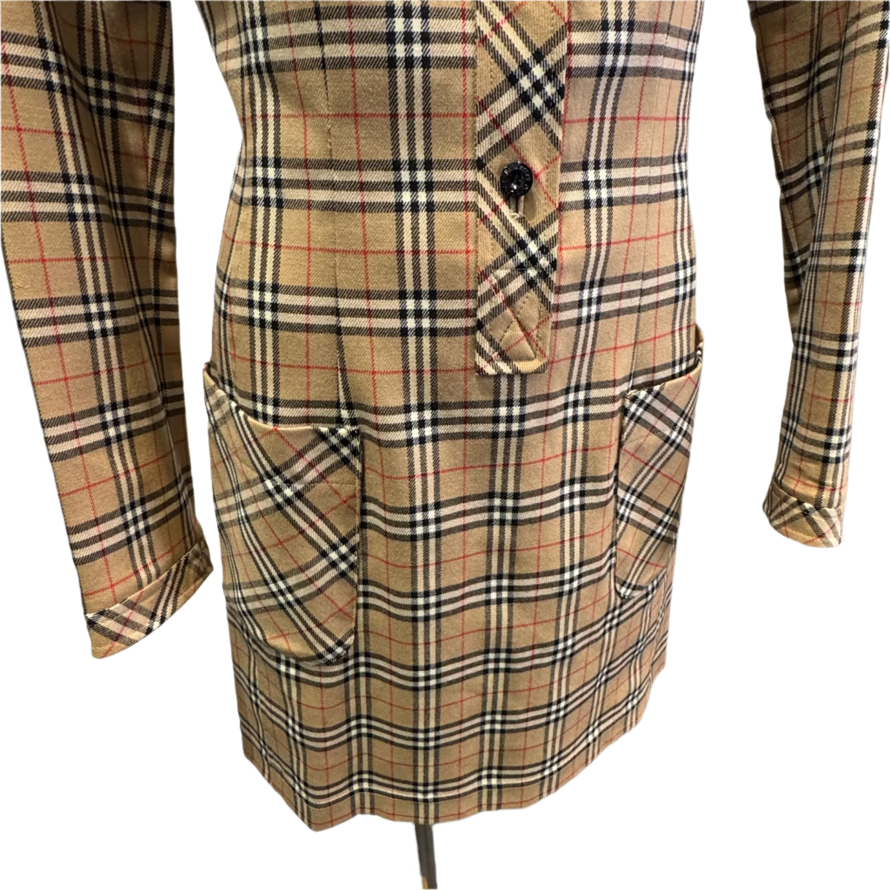 Burberry Check pocket dress long sleeve 38 - Lost Designer
