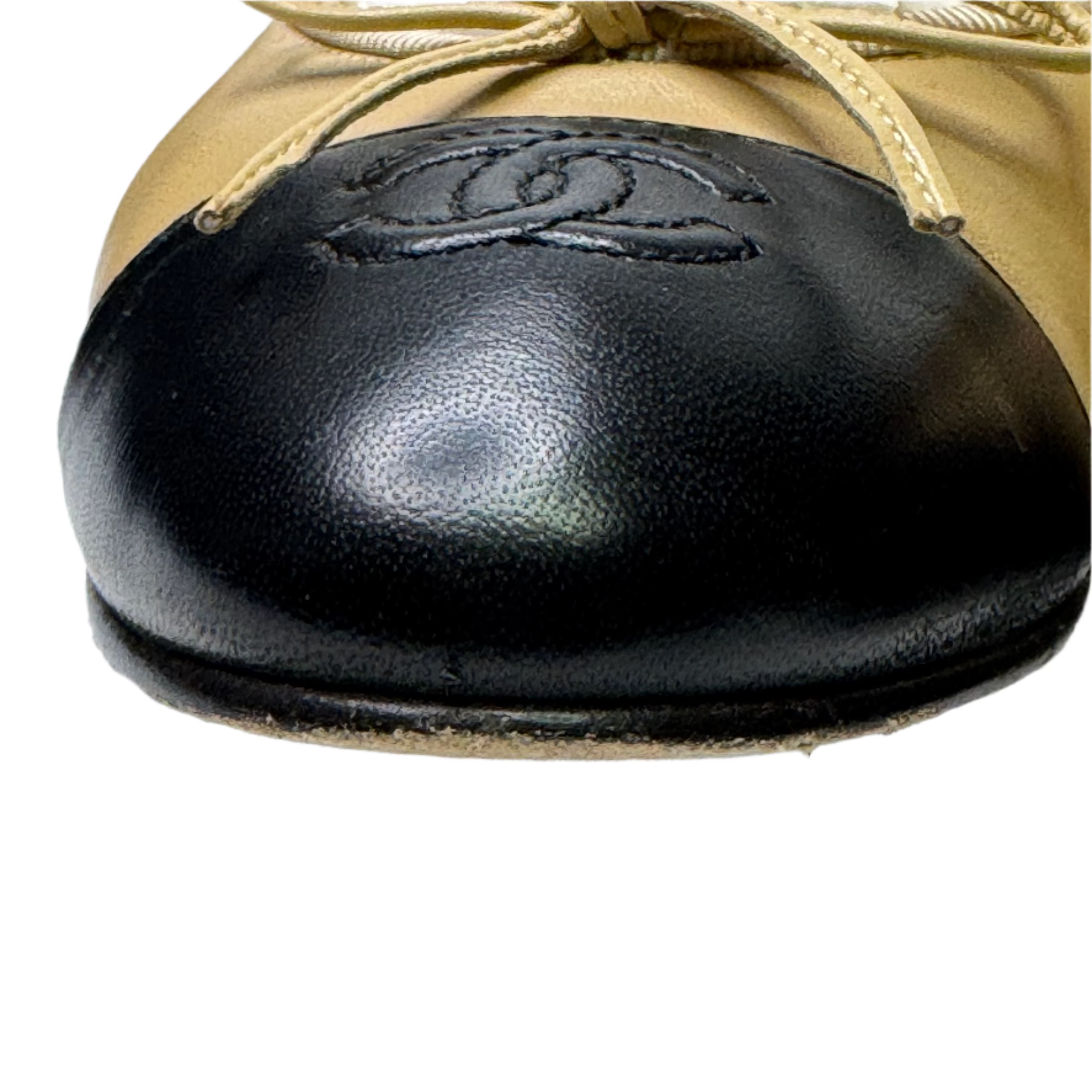 Chanel Lambskin Leather CC Logo Ballerina Ballet Flats 39 - Lost Designer