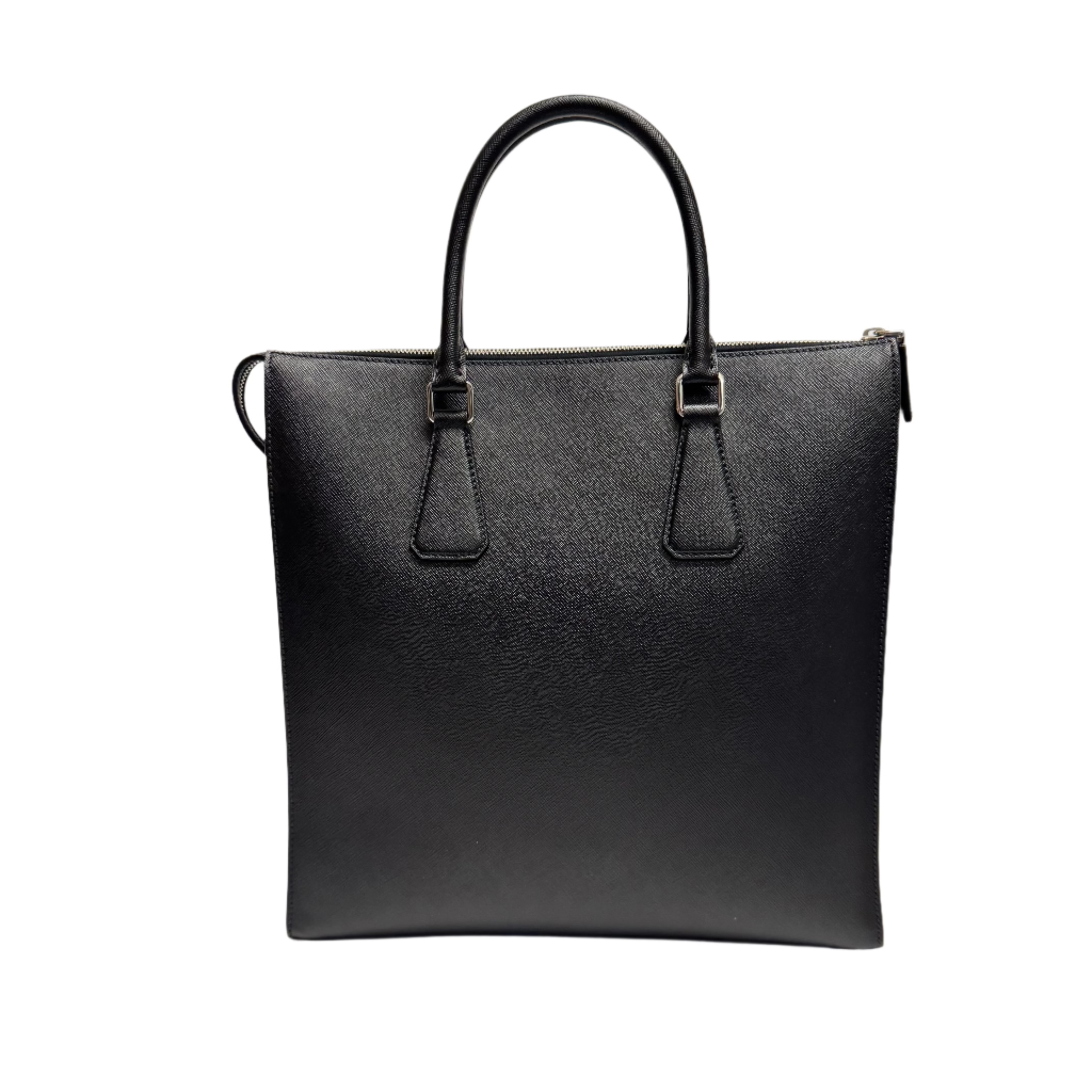 Prada Saffiano Tall Tote Bag Black - Lost Designer