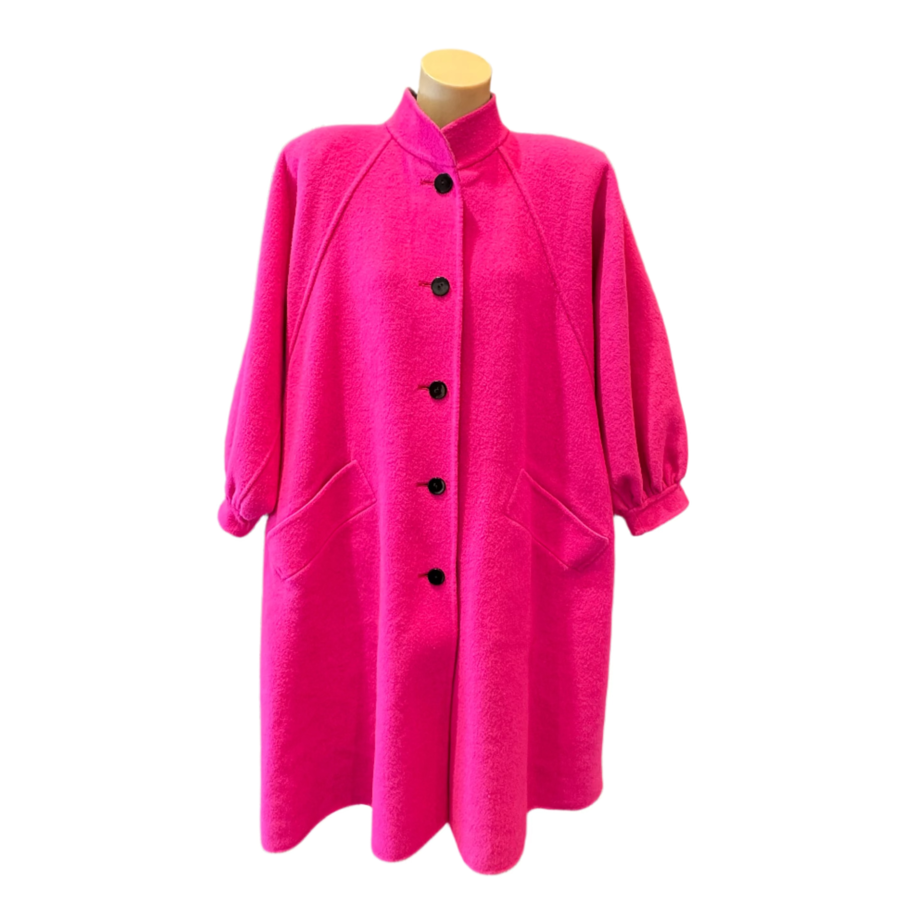 Saint Laurent Fuschia Pink Wool Coat - Lost Designer