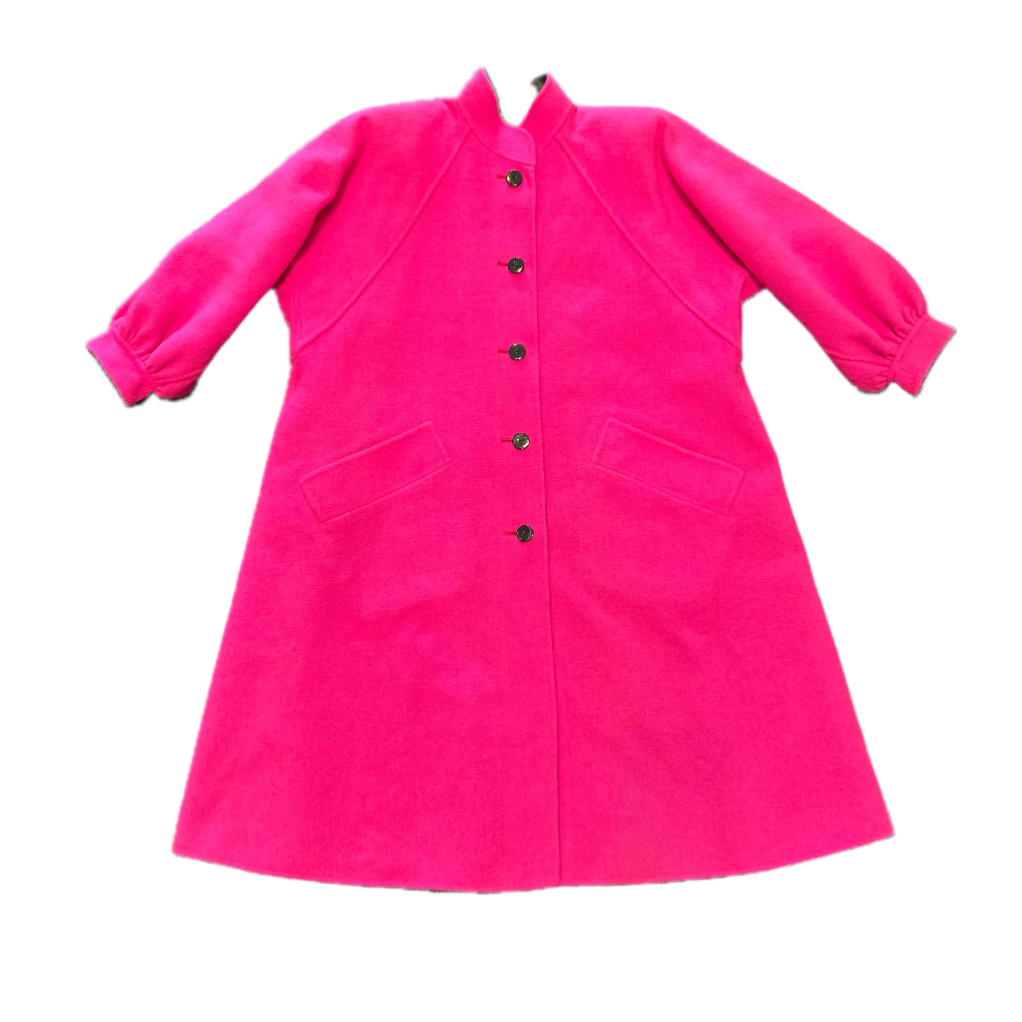 Saint Laurent Fuschia Pink Wool Coat - Lost Designer