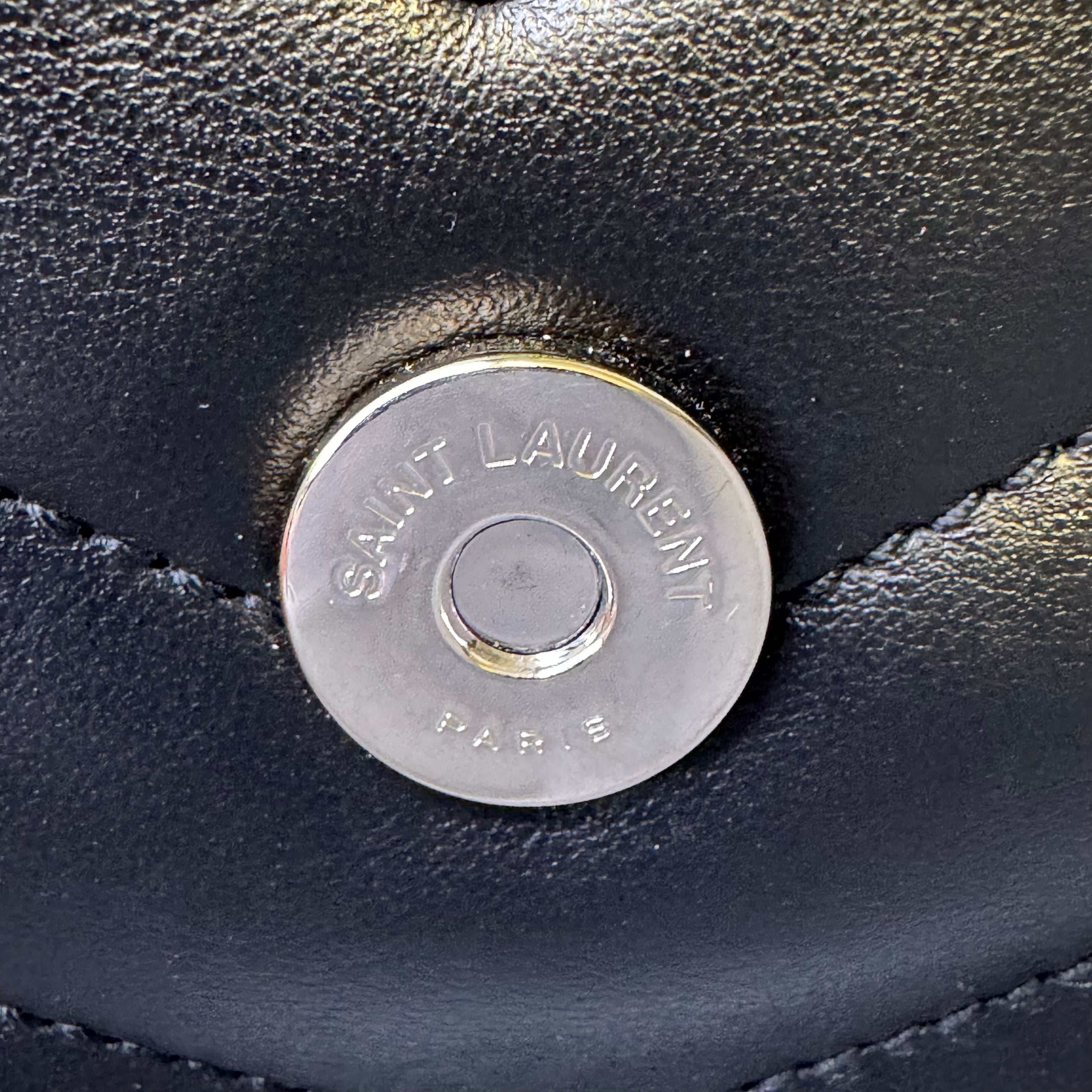 Saint Laurent Loulou Large Handbag Leather Black - Lost Designer