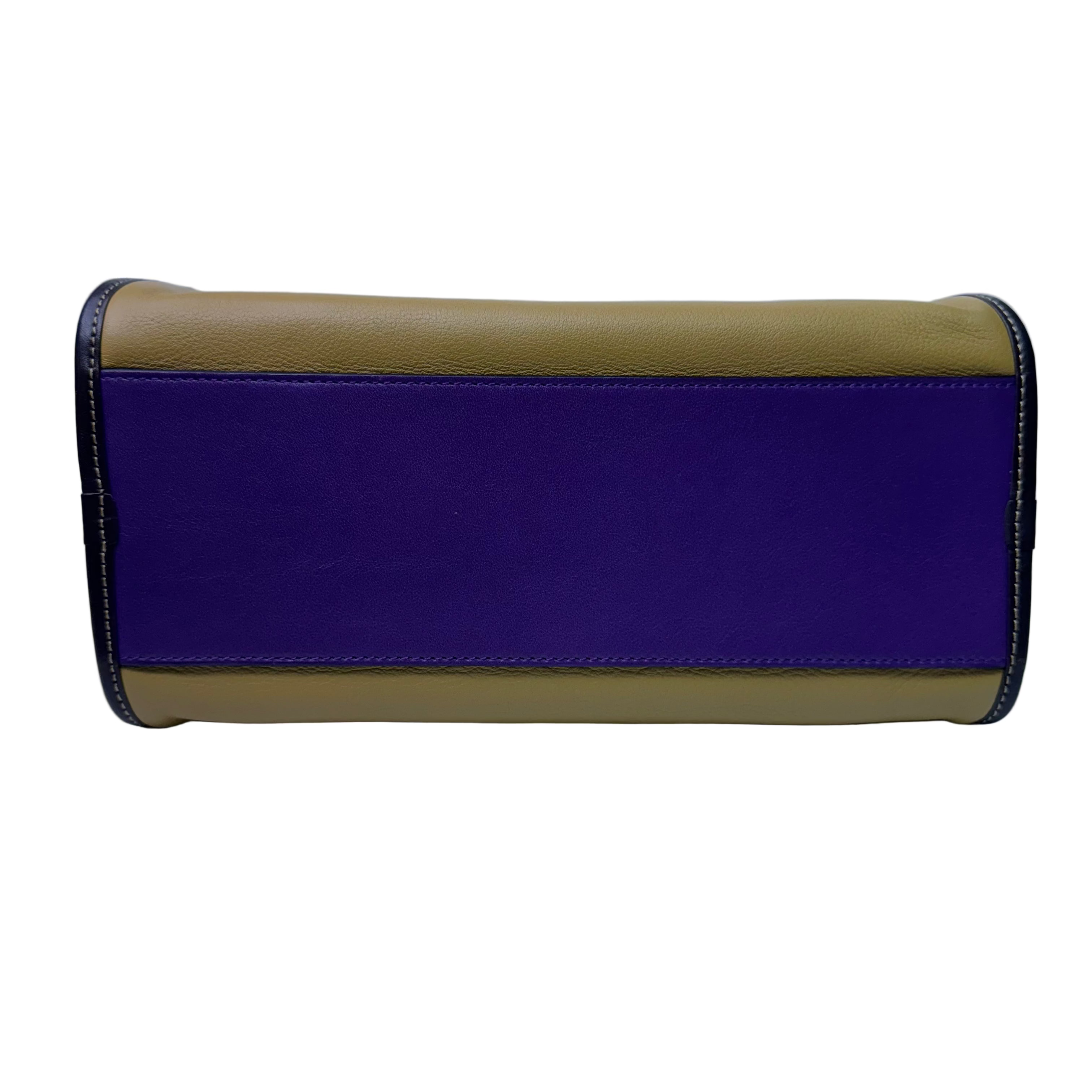 Loewe Tricolour Pebbled Handbag Leather Tan Purple - Lost Designer