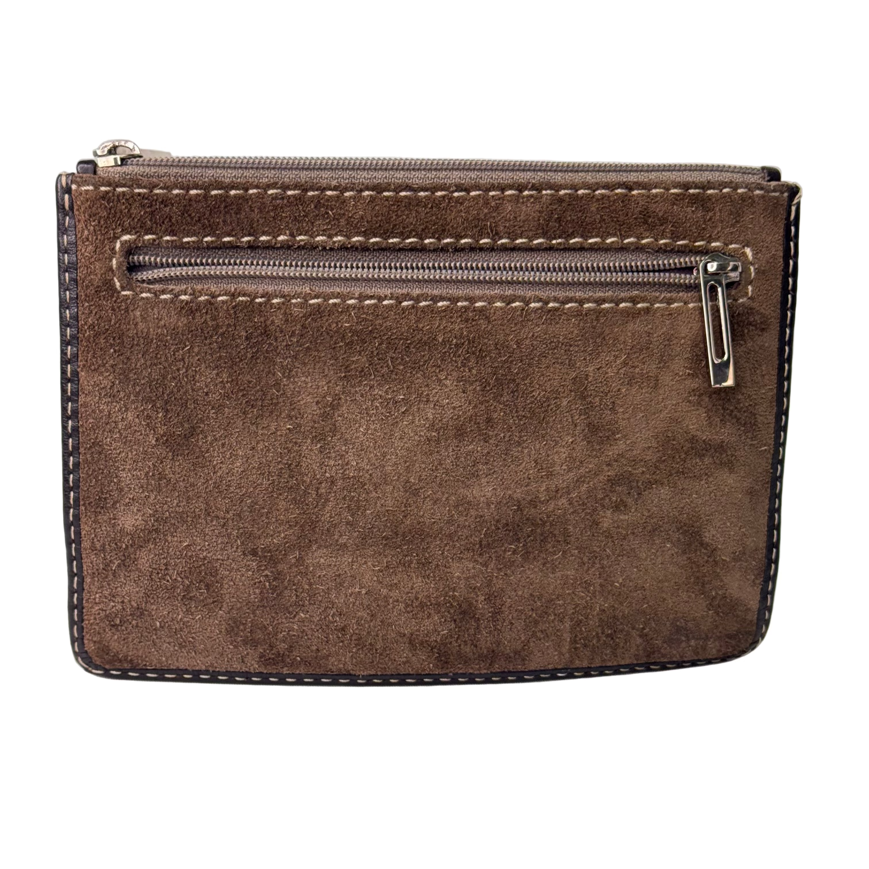 Loewe Wallet Pouch Suede Leather Brown - Lost Designer