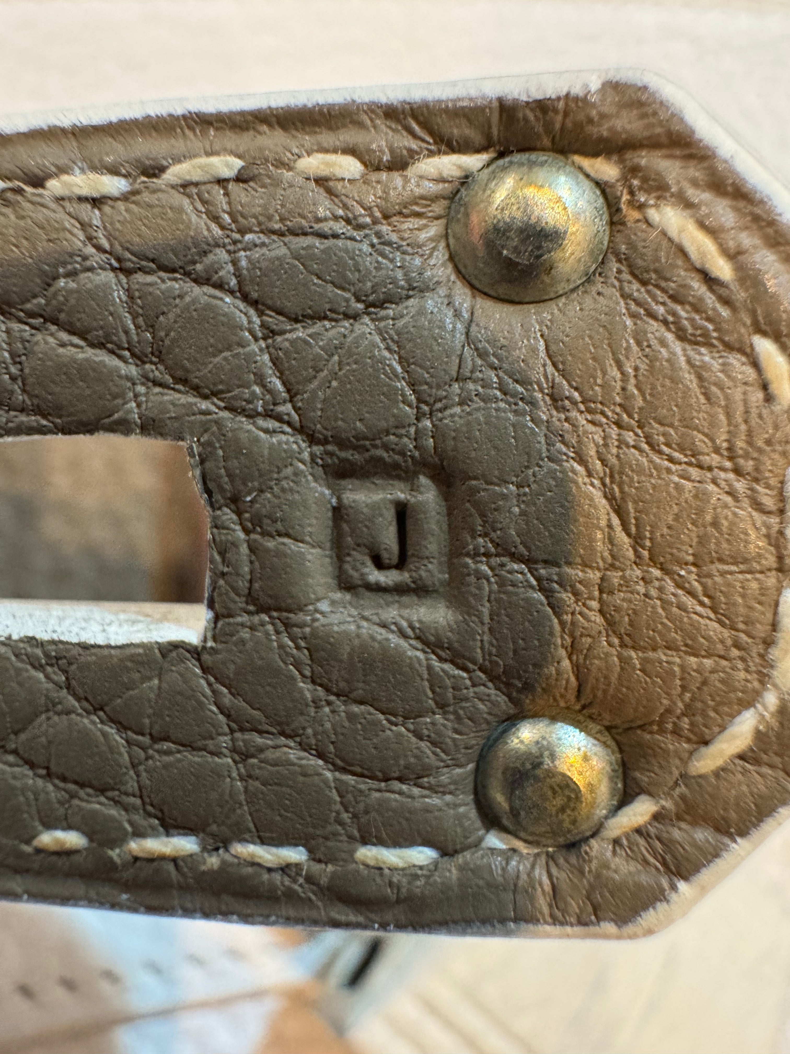 Hermès Birkin Shoulder 42 White Etoupe Clemence Palladium Hardware □J Stamp - Lost Designer
