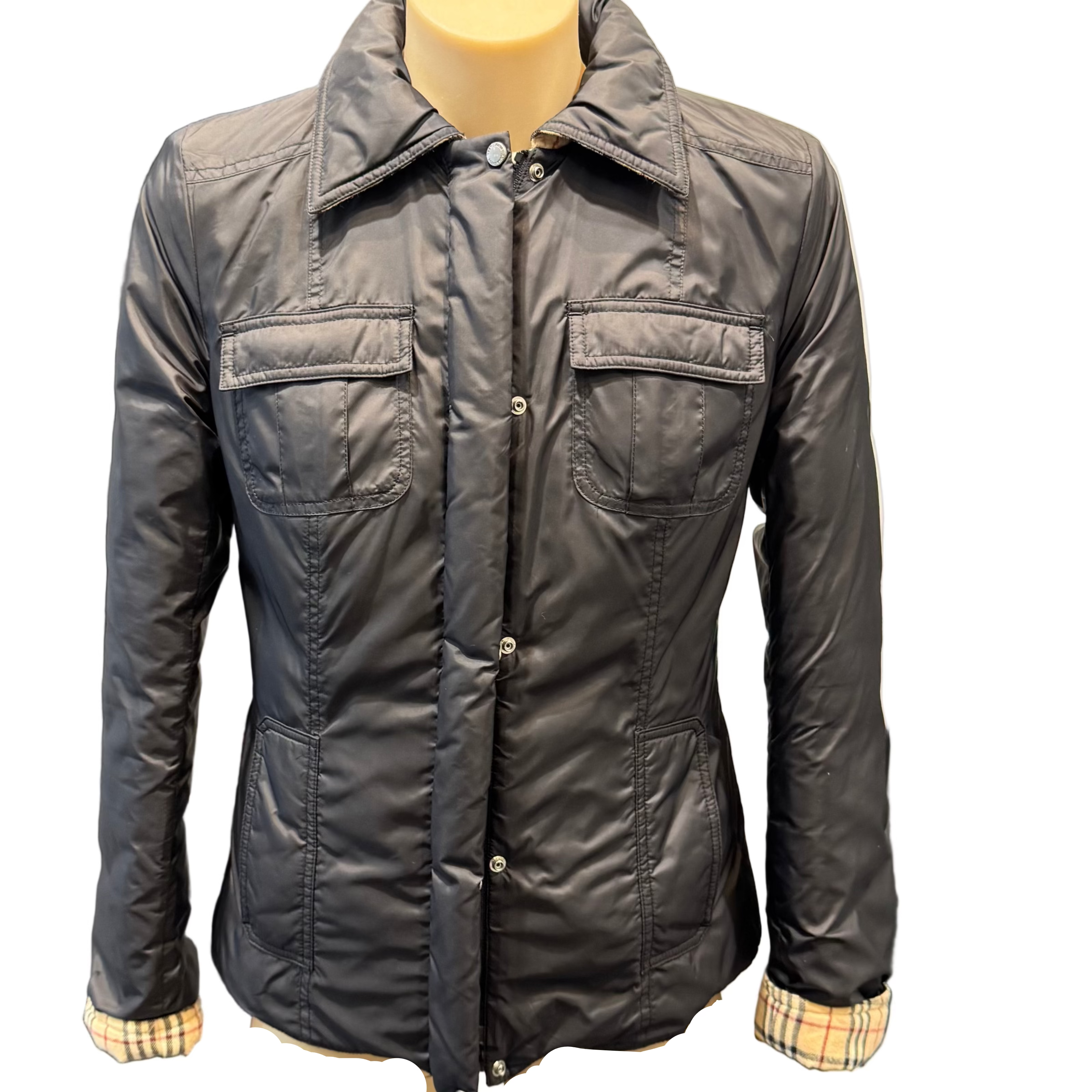 Burberry London Blue Label Puffer Jacket Beige 36 - Lost Designer