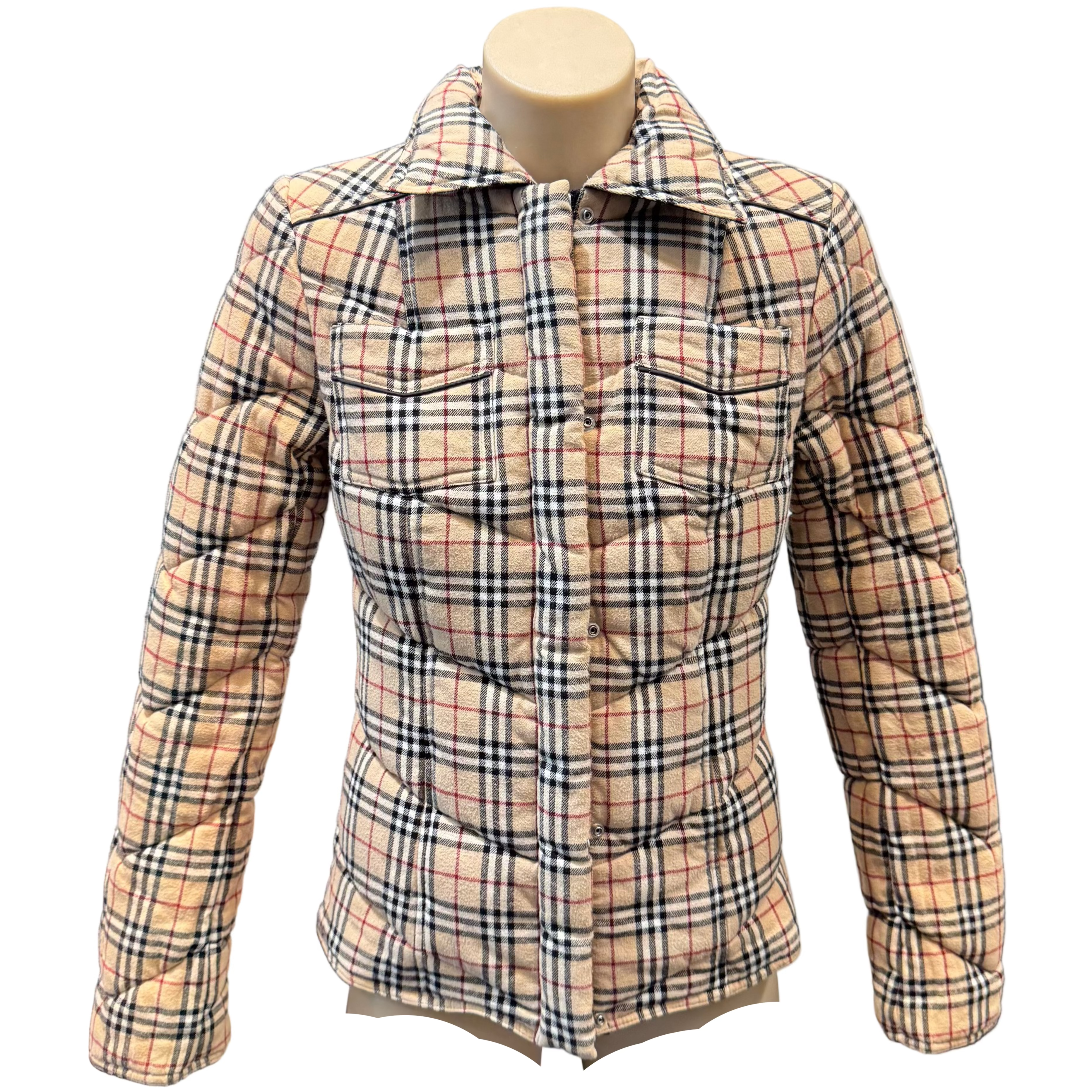 Burberry London Blue Label Puffer Jacket Beige 36 - Lost Designer