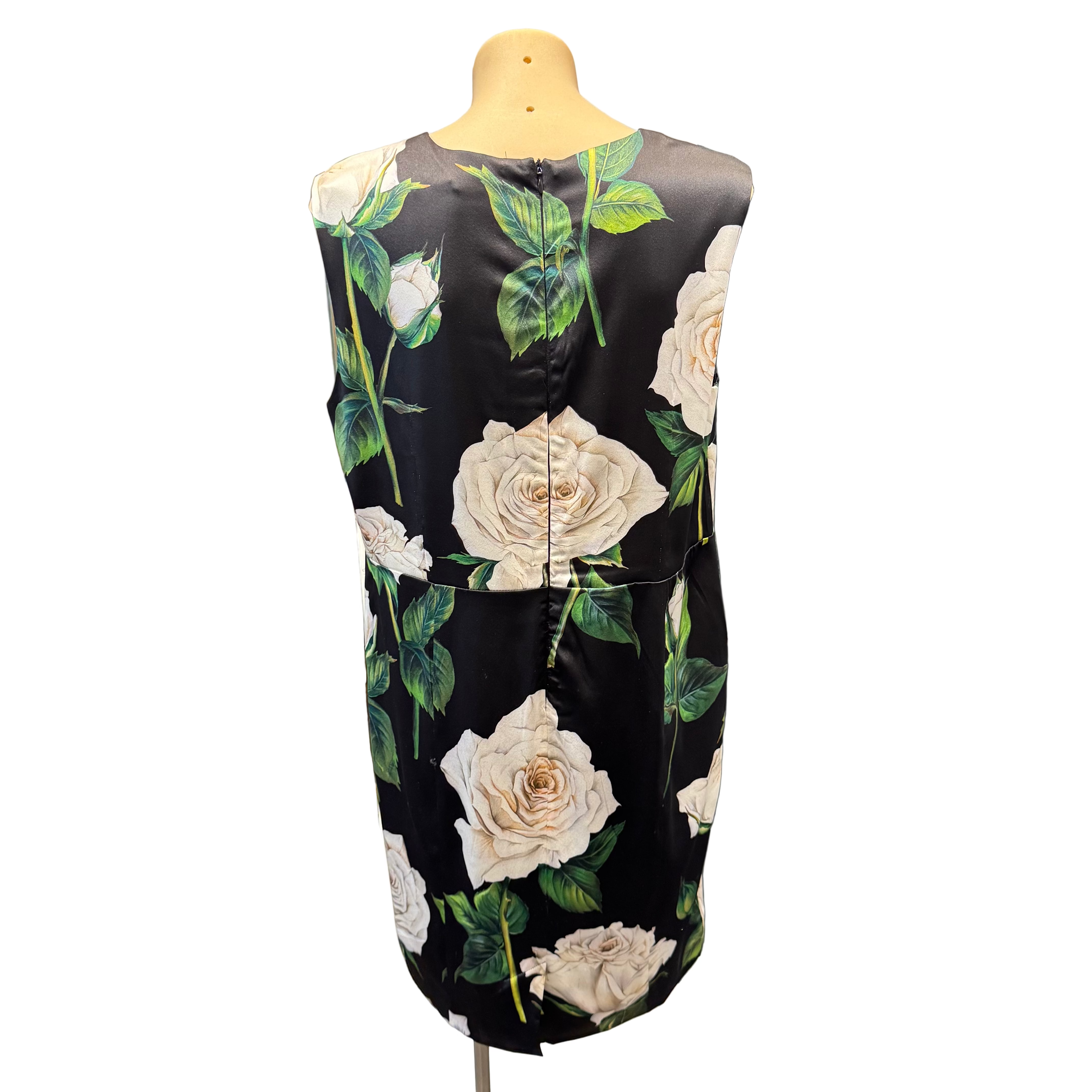 Dolce & Gabbana Sleeveless Dress Silk Rose Print 46 - Lost Designer