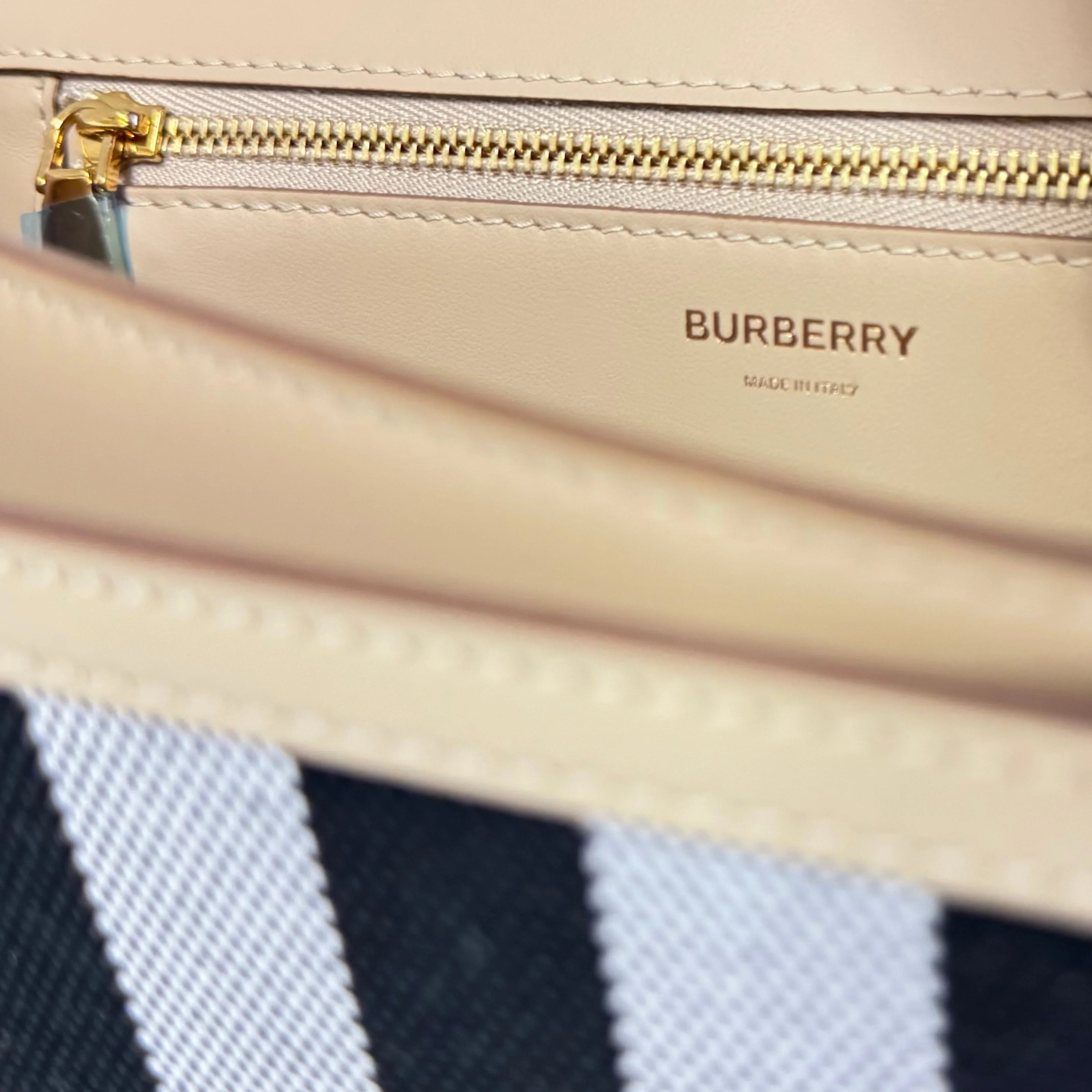 Burberry Canvas Check TB Crossbody Bag Beige - Lost Designer