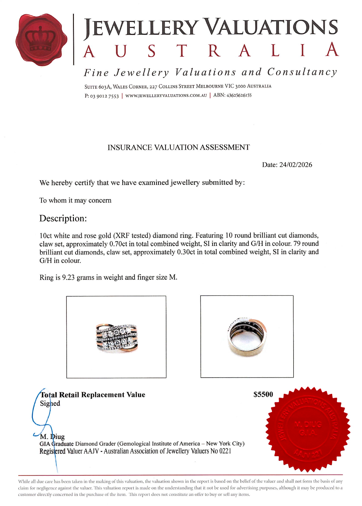 1.00Ct Natural Diamond Multi-Row Ring In 10K White And Rose Gold
