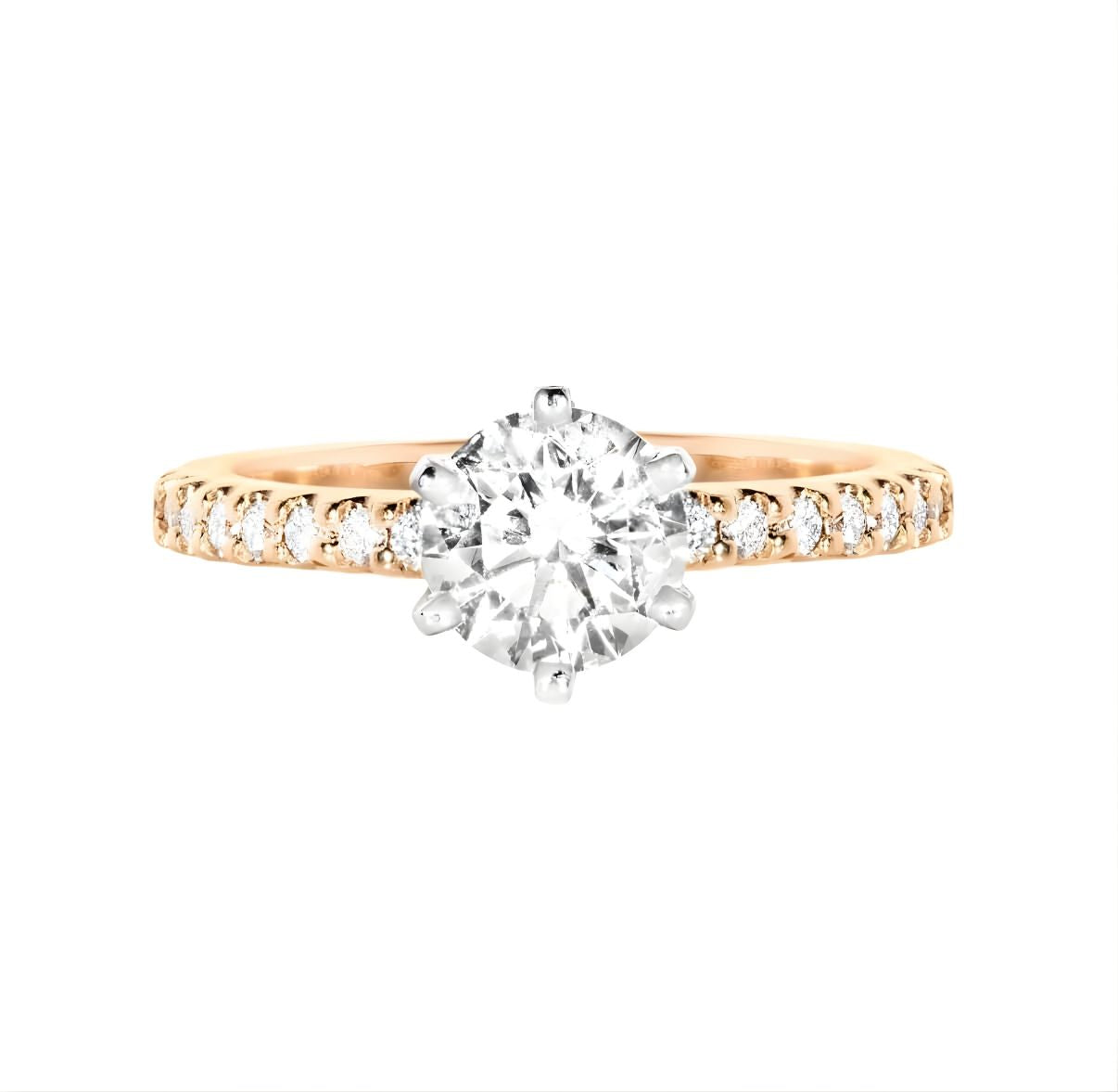 1.0ct Round Brilliant Natural Diamond on 9ct/18ct Gold Ring K½