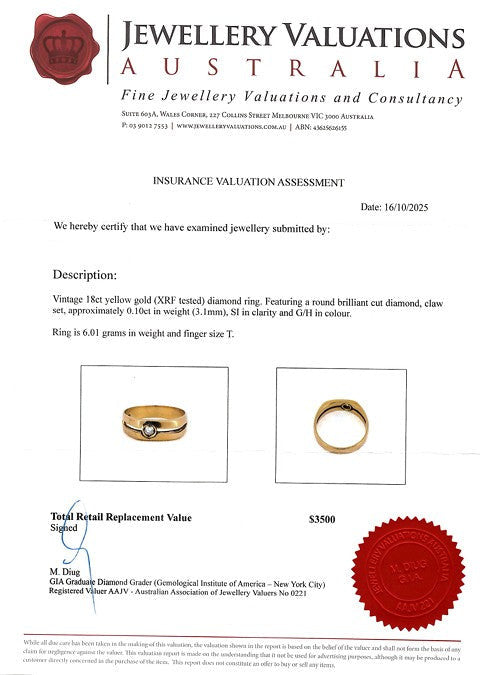 0.10Ct Natural Diamond Marquise Cut Ring On 18K Gold