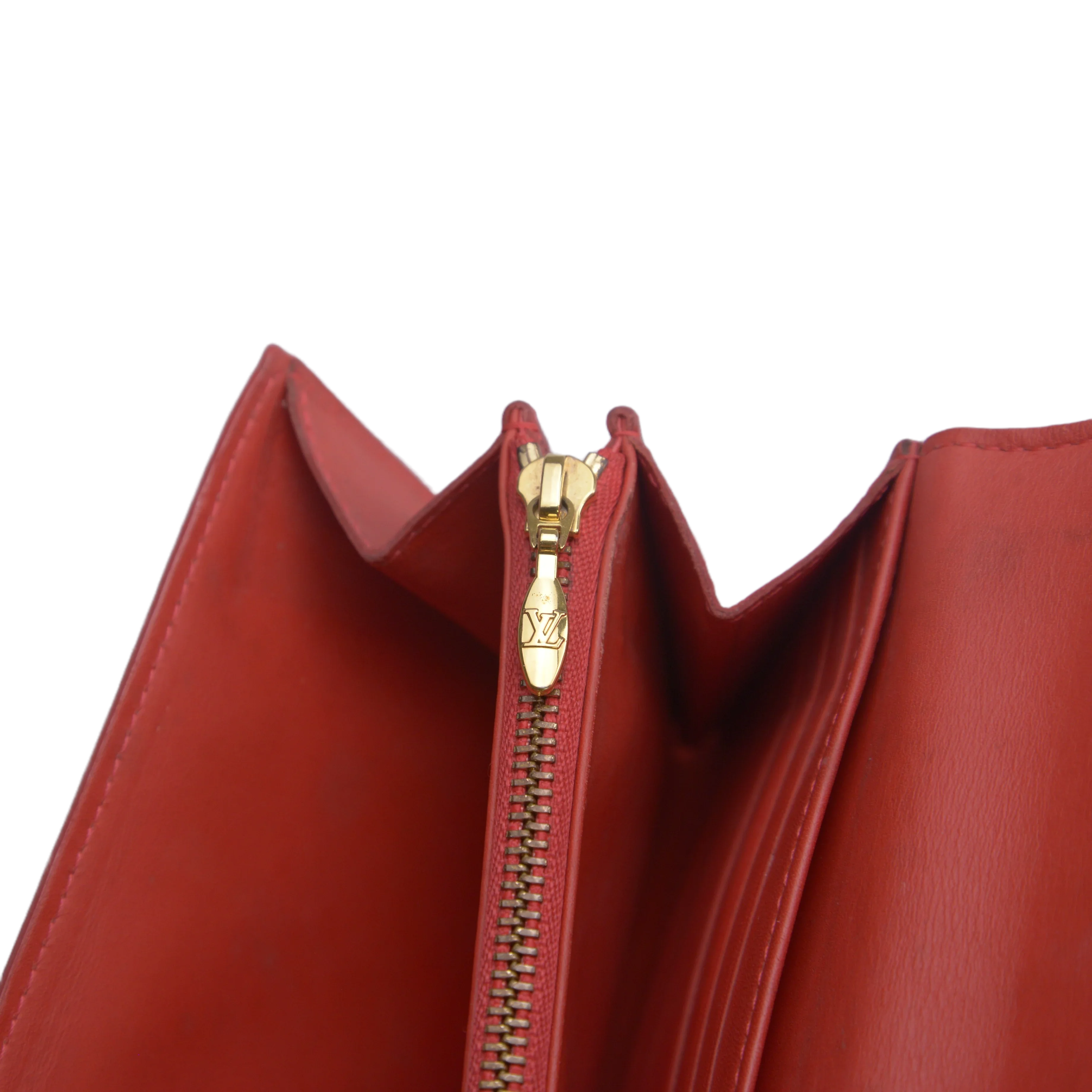 Louis Vuitton Vernis Monogram Sarah Long Wallet Red - Lost Designer