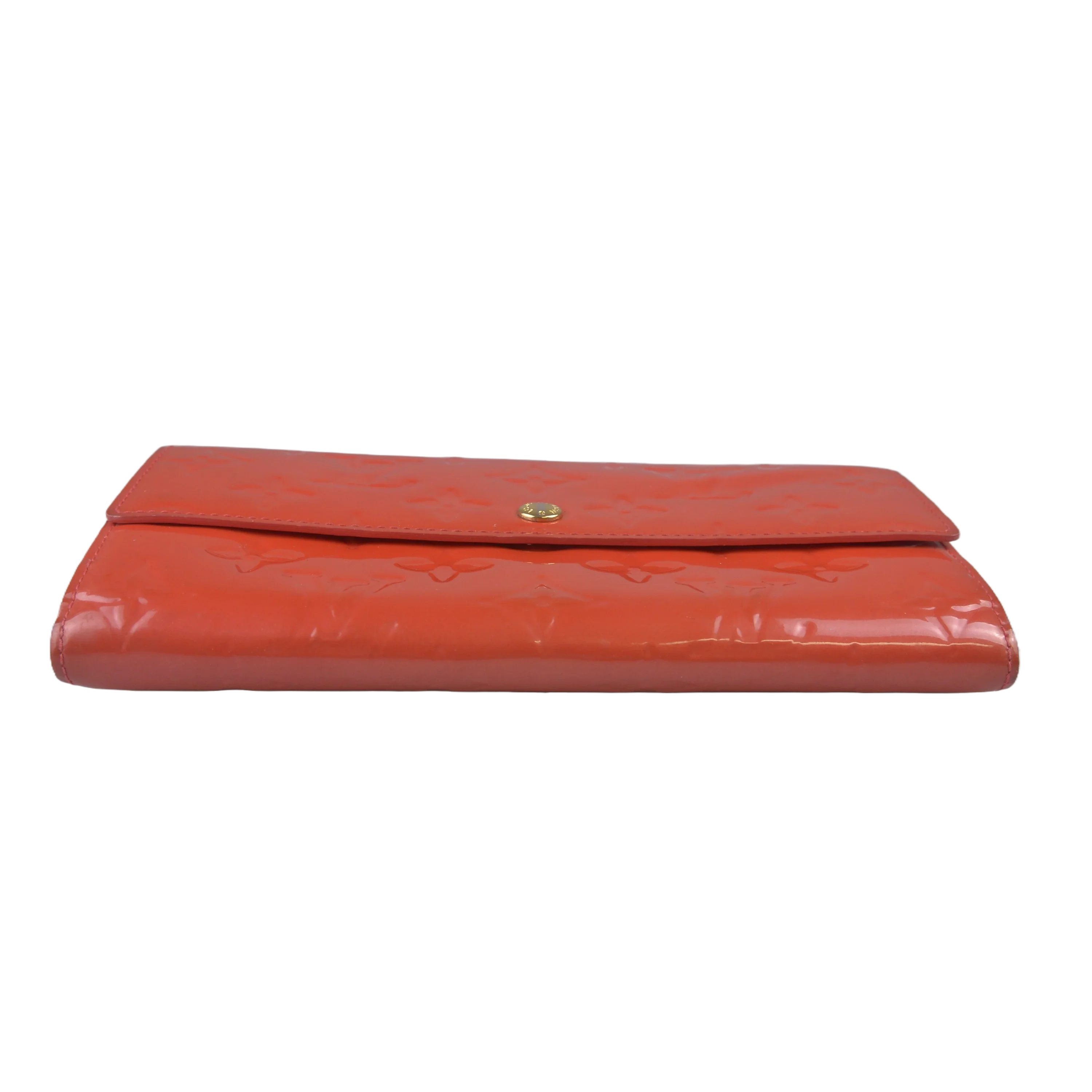 Louis Vuitton Vernis Monogram Sarah Long Wallet Red - Lost Designer