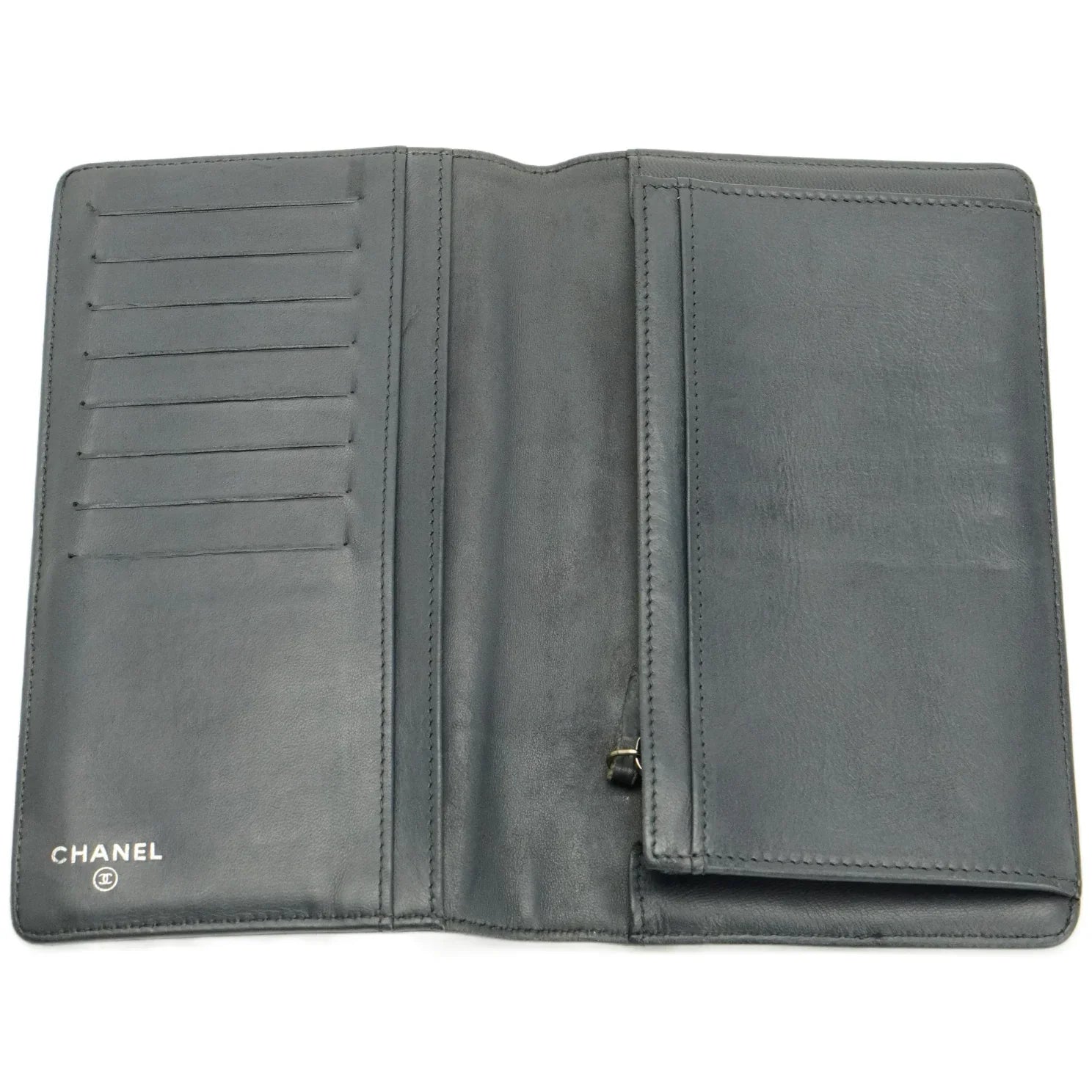 Chanel Camellia Mark Long Wallet Grey - Lost Designer