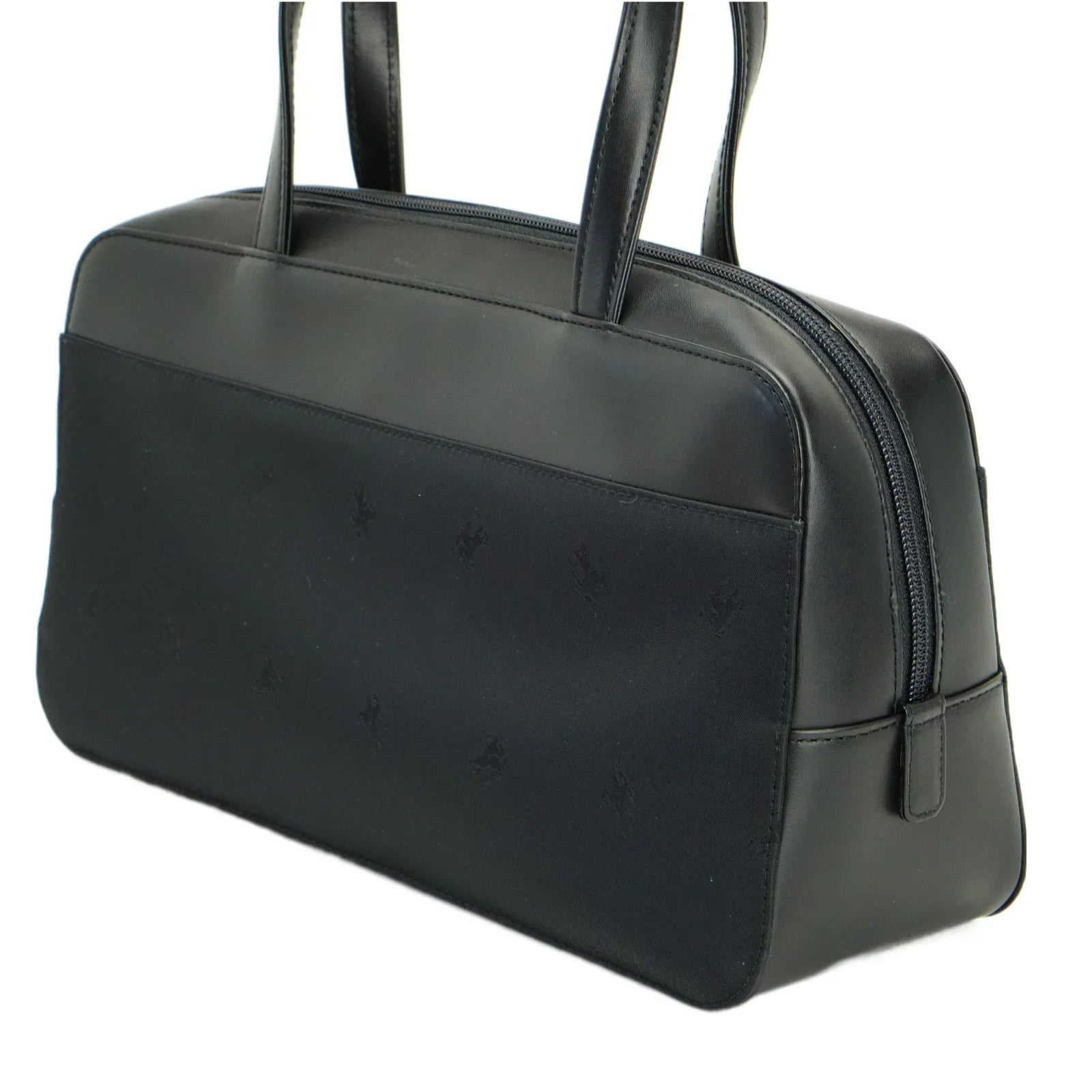 Burberry Nylon x Leather Checked Bag Black - Lost Designer