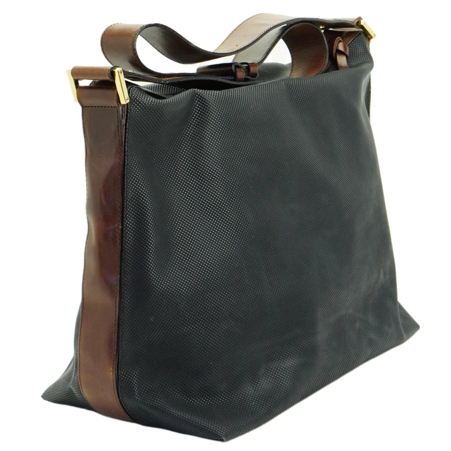 Bottega Veneta Canvas Shoulder Bag Black - Lost Designer