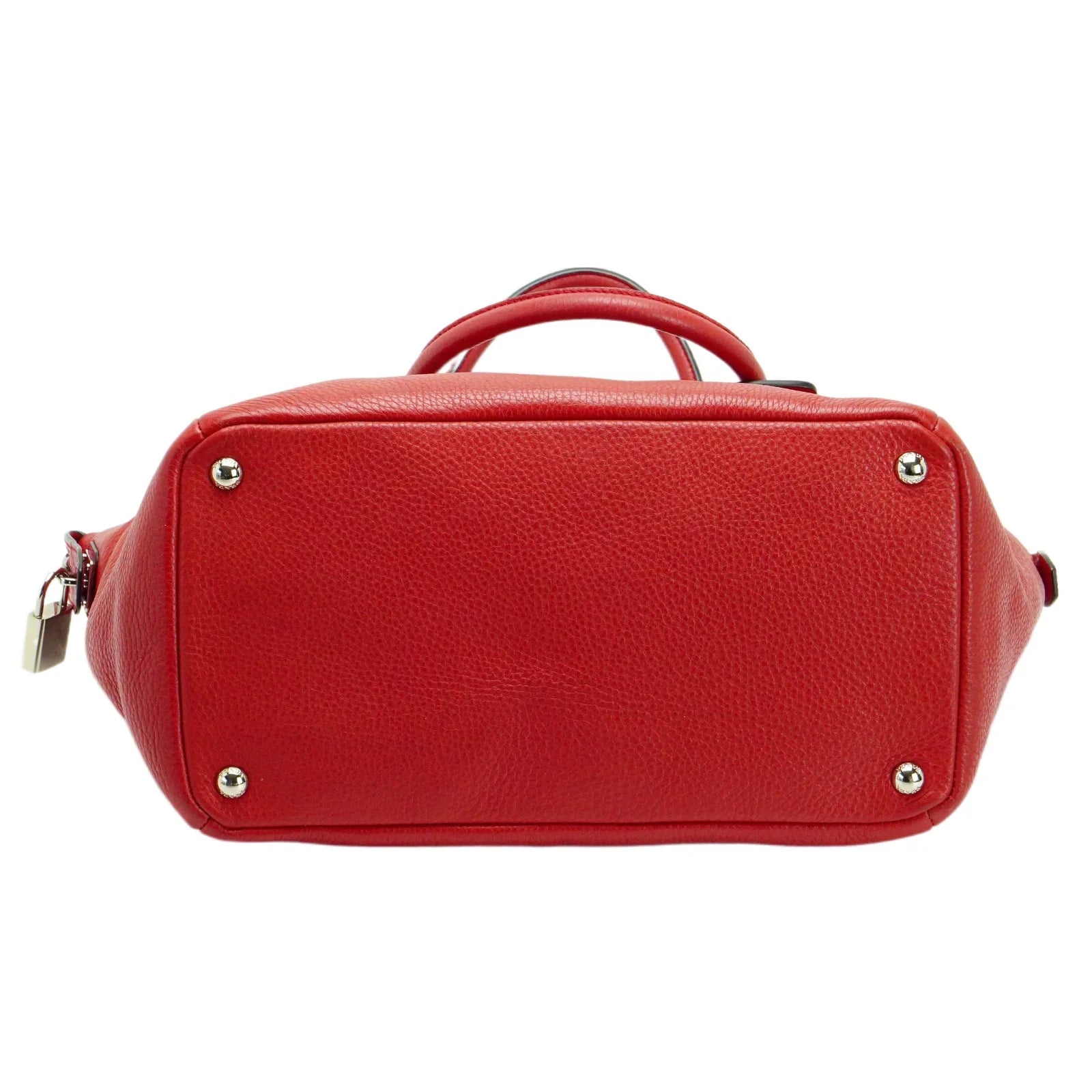 Prada Vitello Daino Pebbled Leather Tote Bag Red - Lost Designer