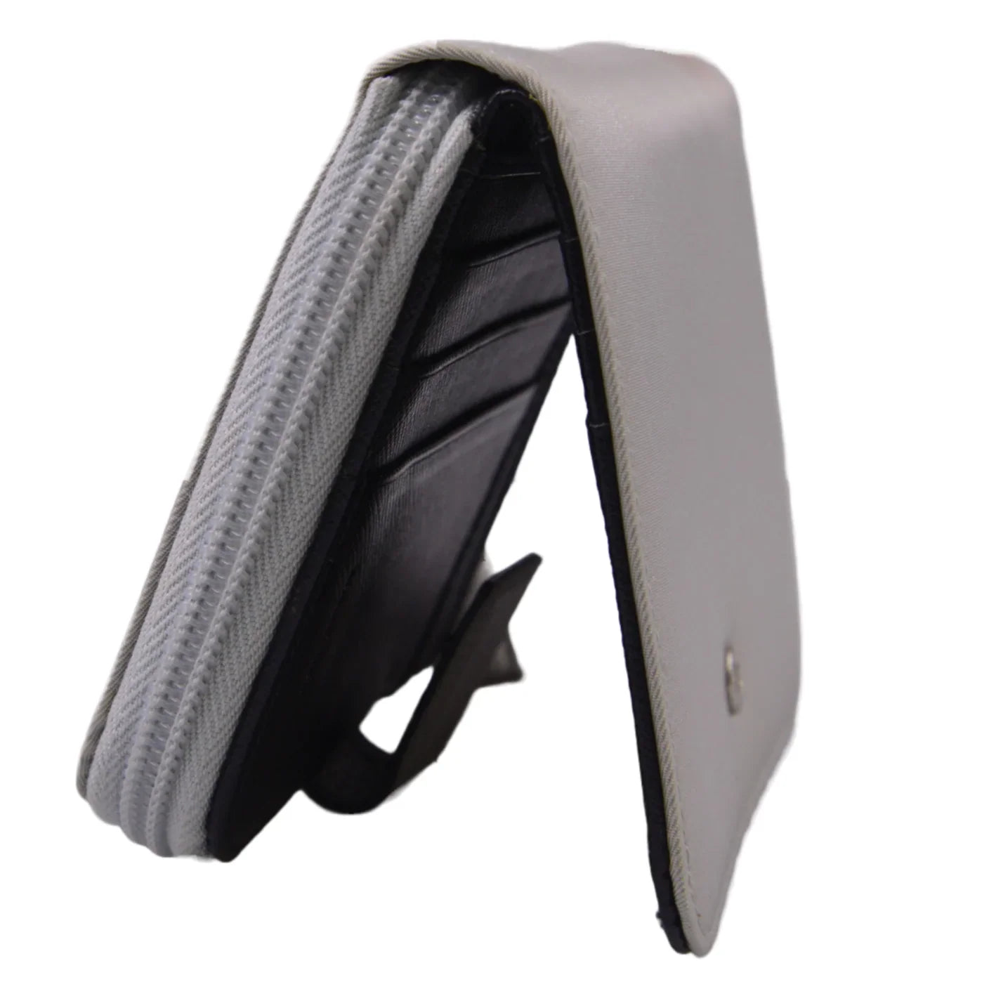 Prada Tessuto Nylon Zip Fold Wallet Grey - Lost Designer