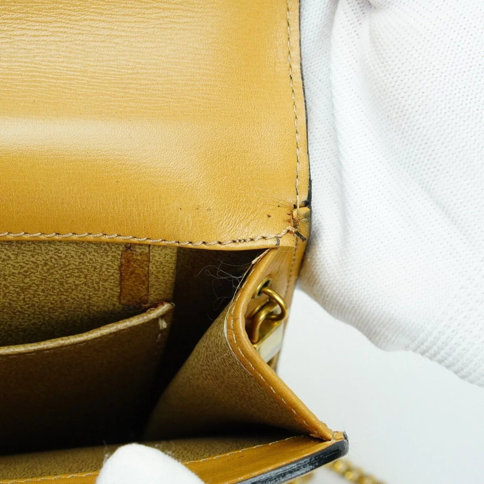 Christian Dior Leather Chain Box Bag Beige - Lost Designer