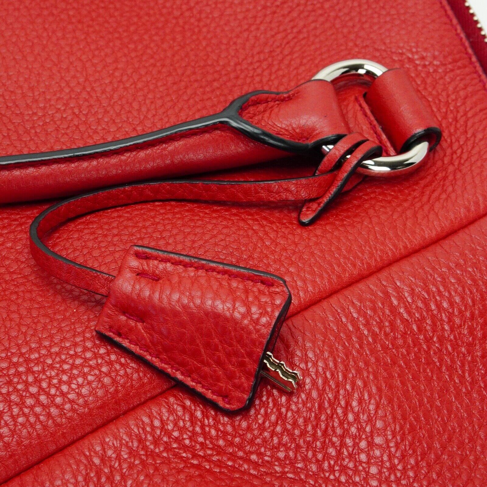 Prada Vitello Daino Pebbled Leather Tote Bag Red - Lost Designer