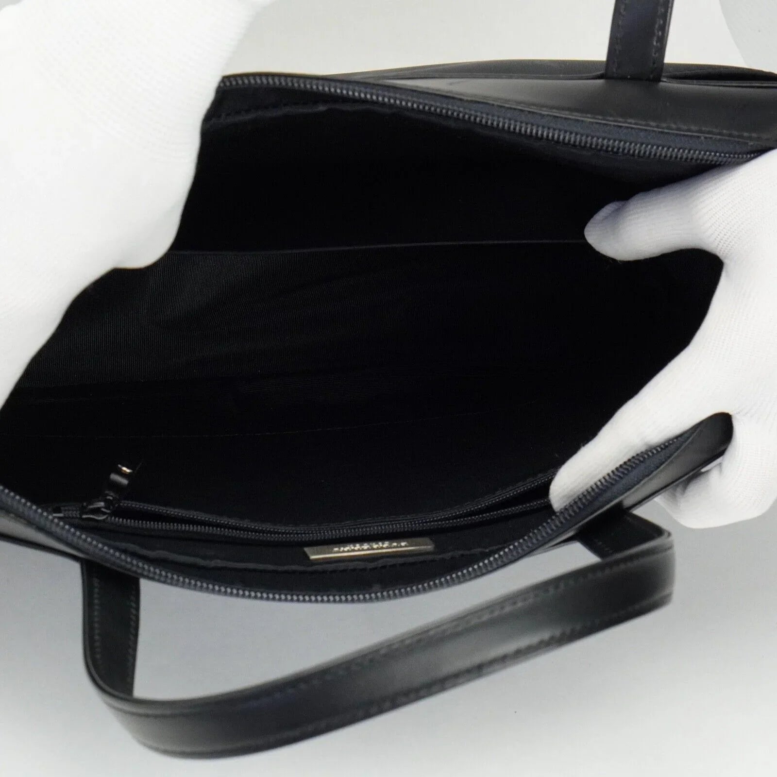 Burberry Nylon x Leather Checked Bag Black - Lost Designer