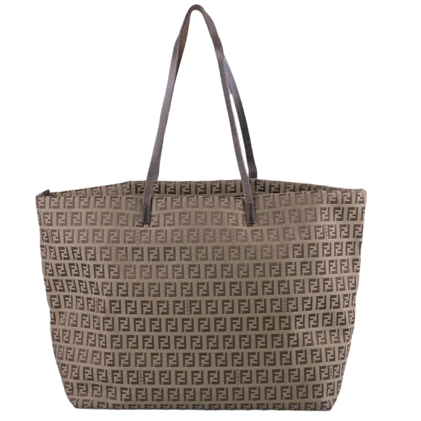 Fendi Canvas Zucca Brown Monogram Tote Bag - Lost Designer