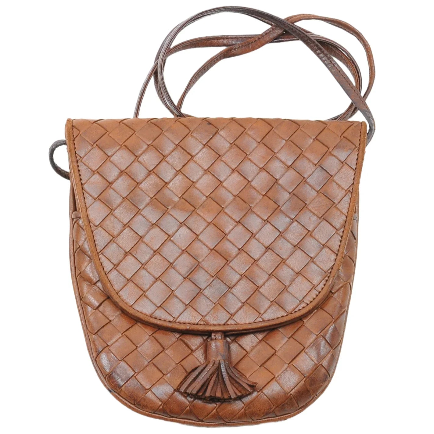 Bottega Veneta Intrecciato Mini Crossbody Bag Brown - Lost Designer