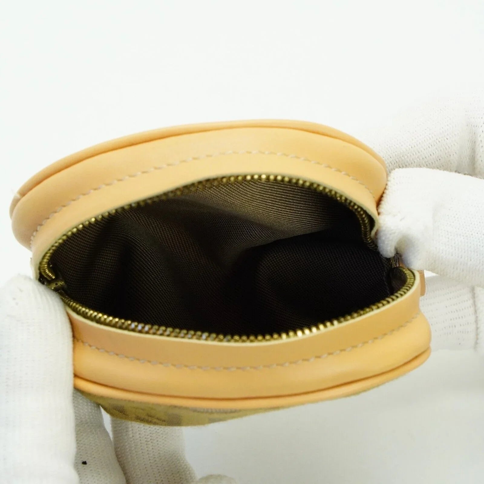 Fendi Zucca Zipped Coin Purse Beige - Lost Designer