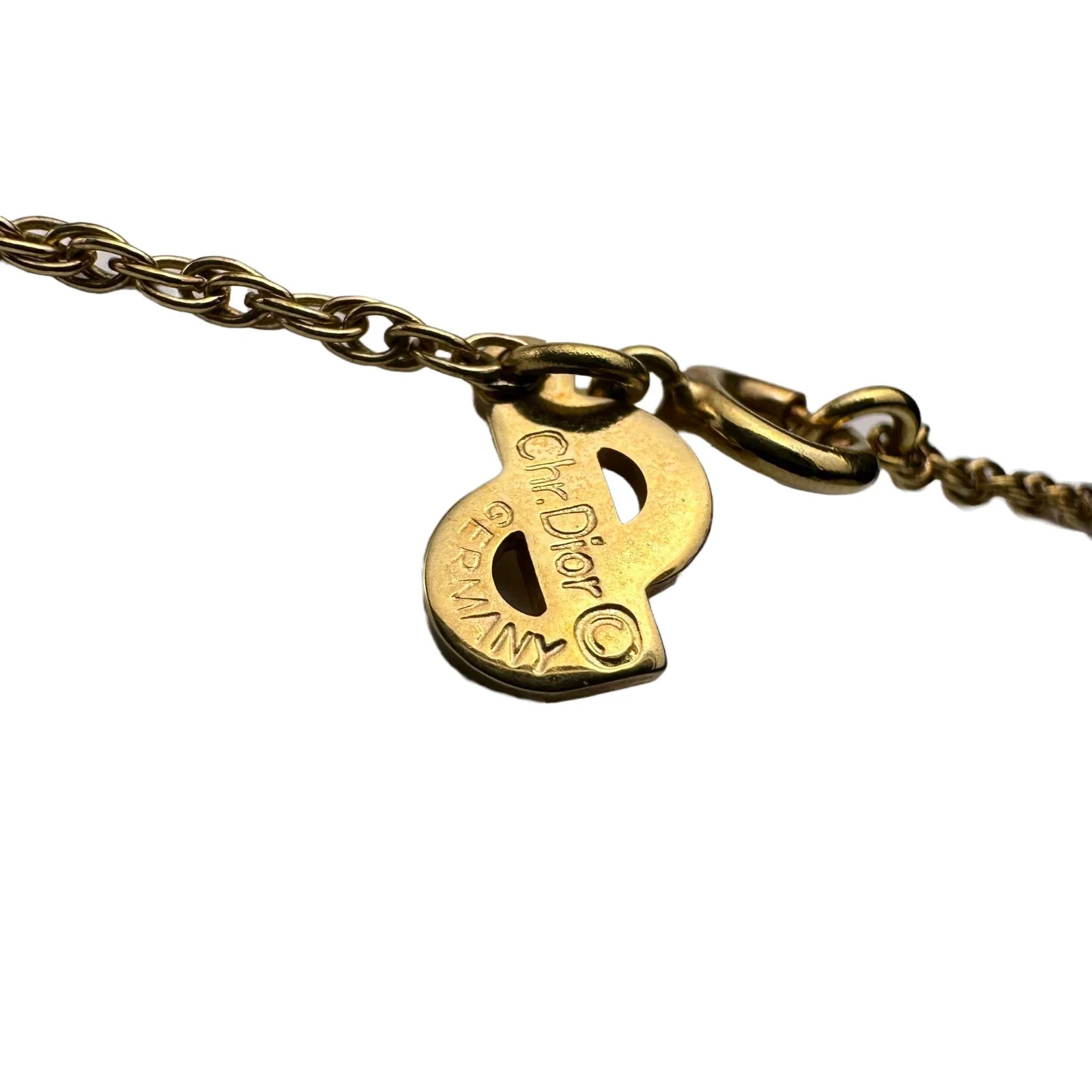 Christian Dior Crystal Enamel Pendant Necklace - Lost Designer